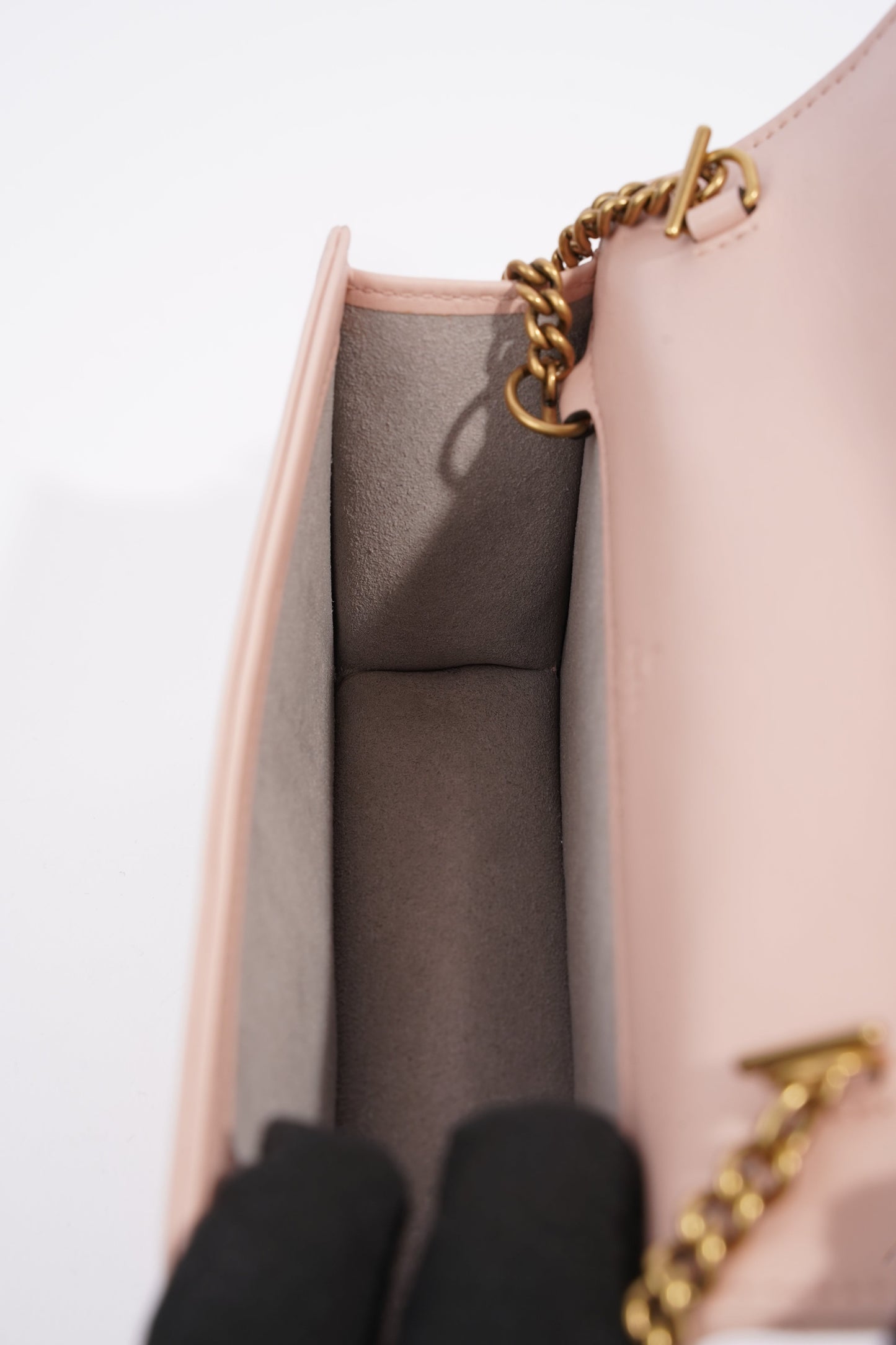 Gucci Marmont Chain Flap Pink Leather Mini