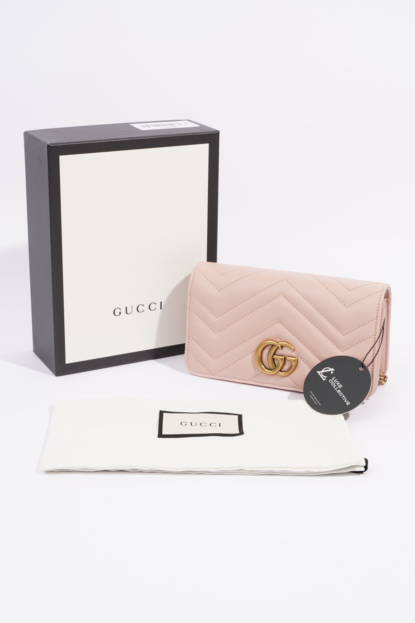 Gucci Marmont Chain Flap Pink Leather Mini