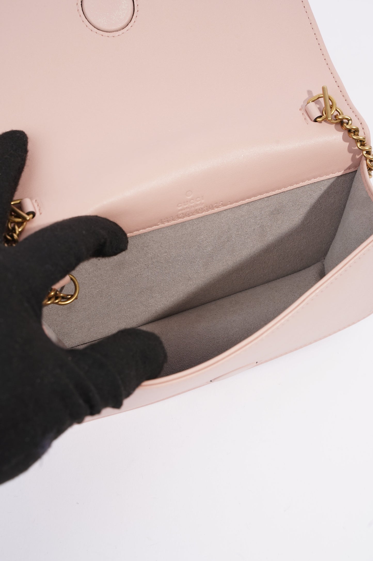 Gucci Marmont Chain Flap Pink Leather Mini