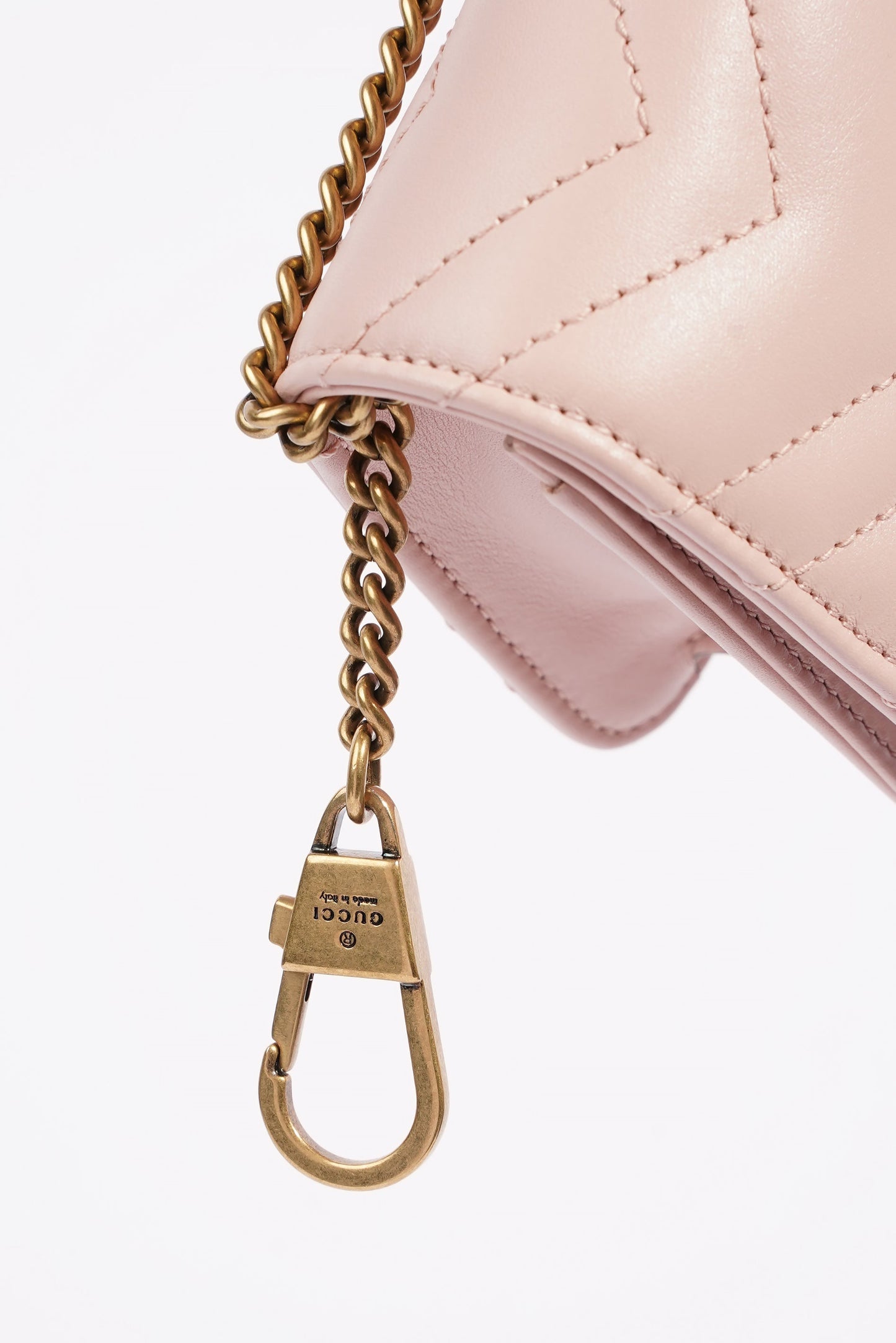 Gucci Marmont Chain Flap Pink Leather Mini