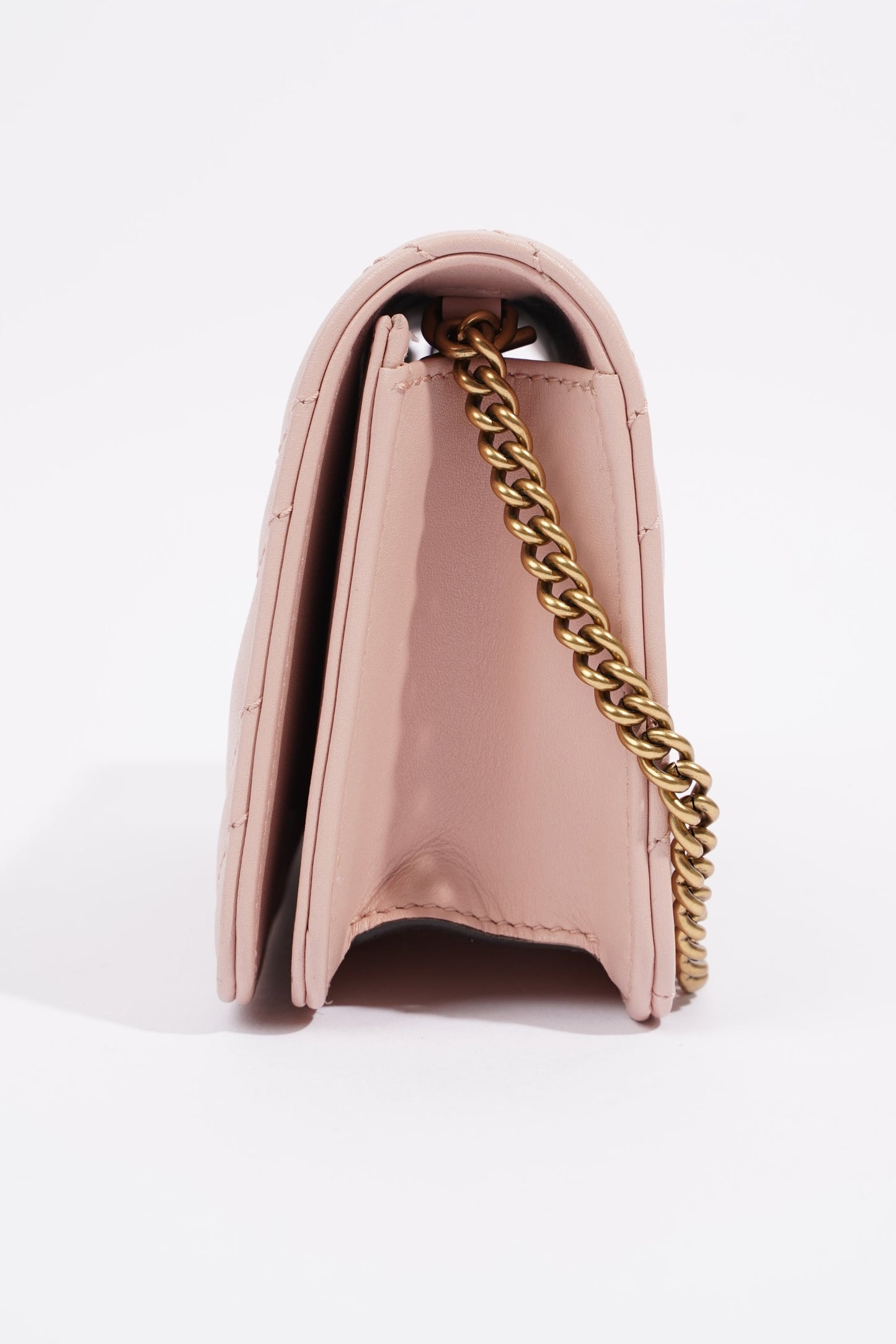 Gucci Marmont Chain Flap Pink Leather Mini