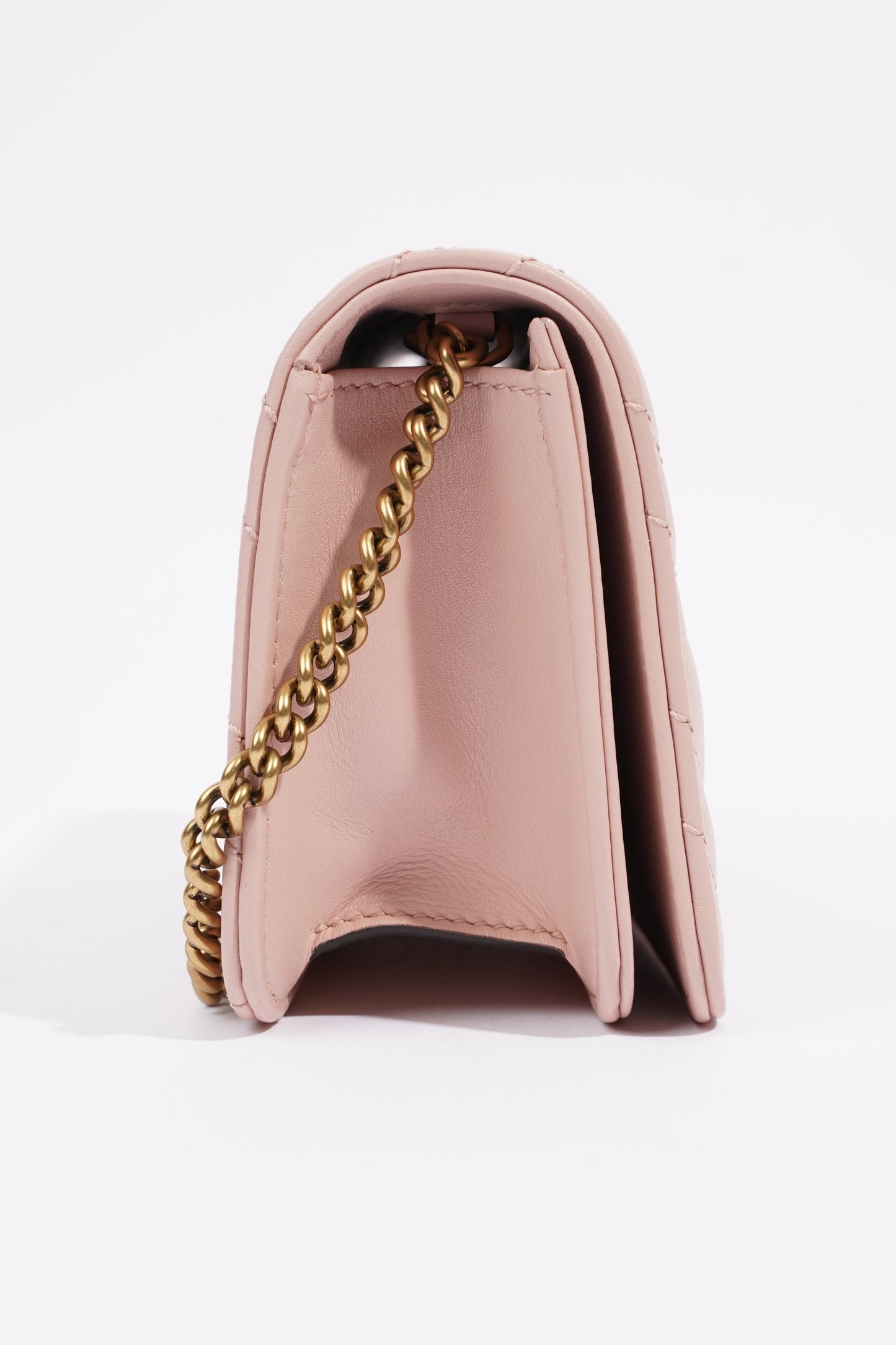 Gucci Marmont Chain Flap Pink Leather Mini