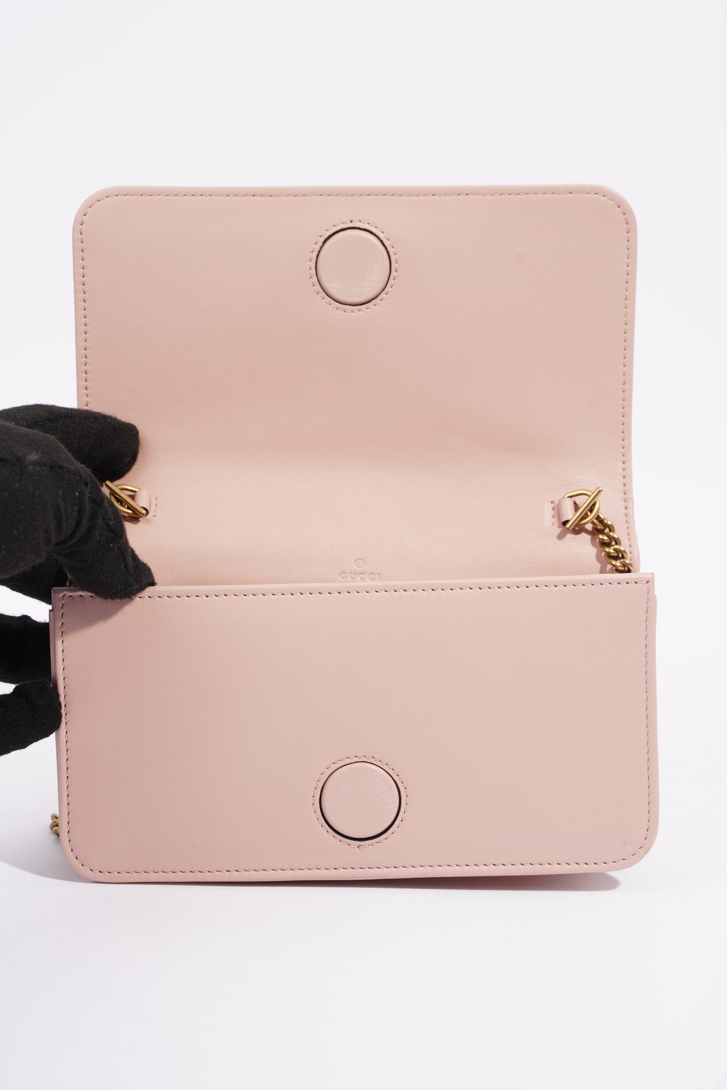 Gucci Marmont Chain Flap Pink Leather Mini