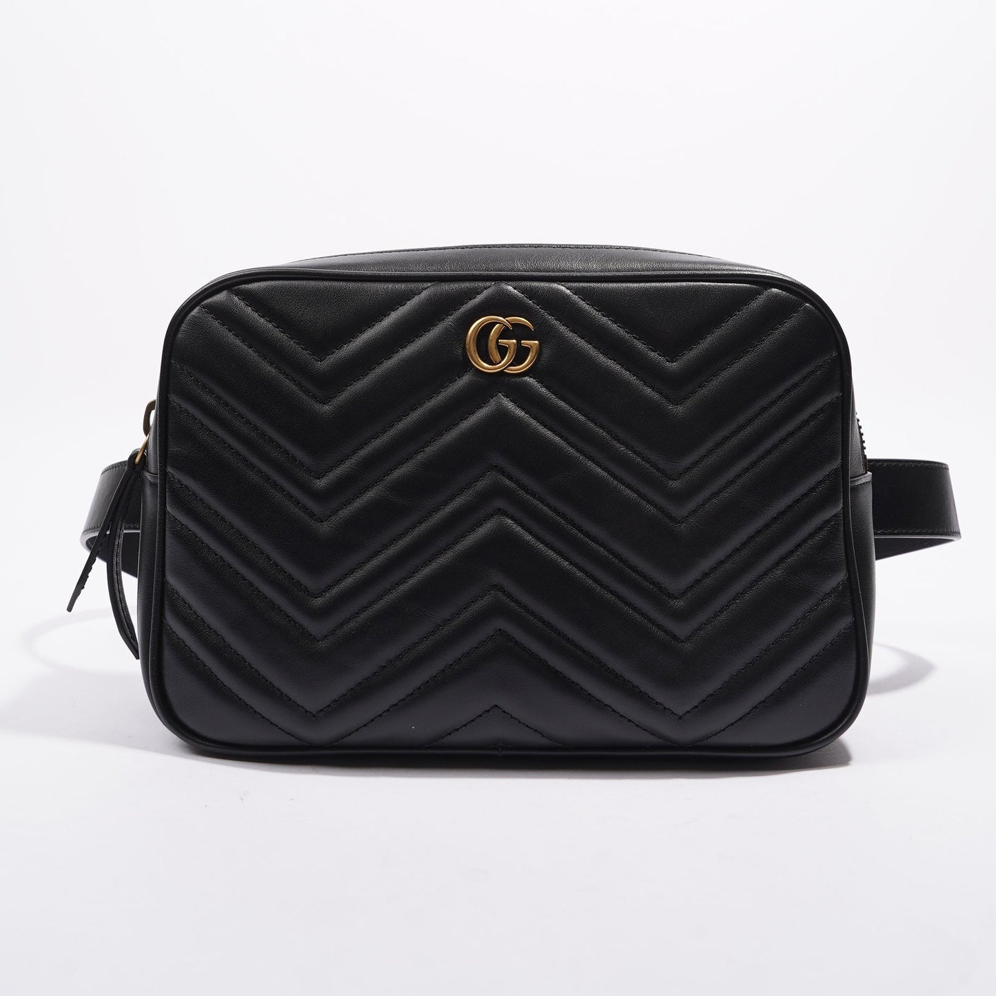 Gucci Marmont Belt Bag Black Matelasse Leather 80cm 32"