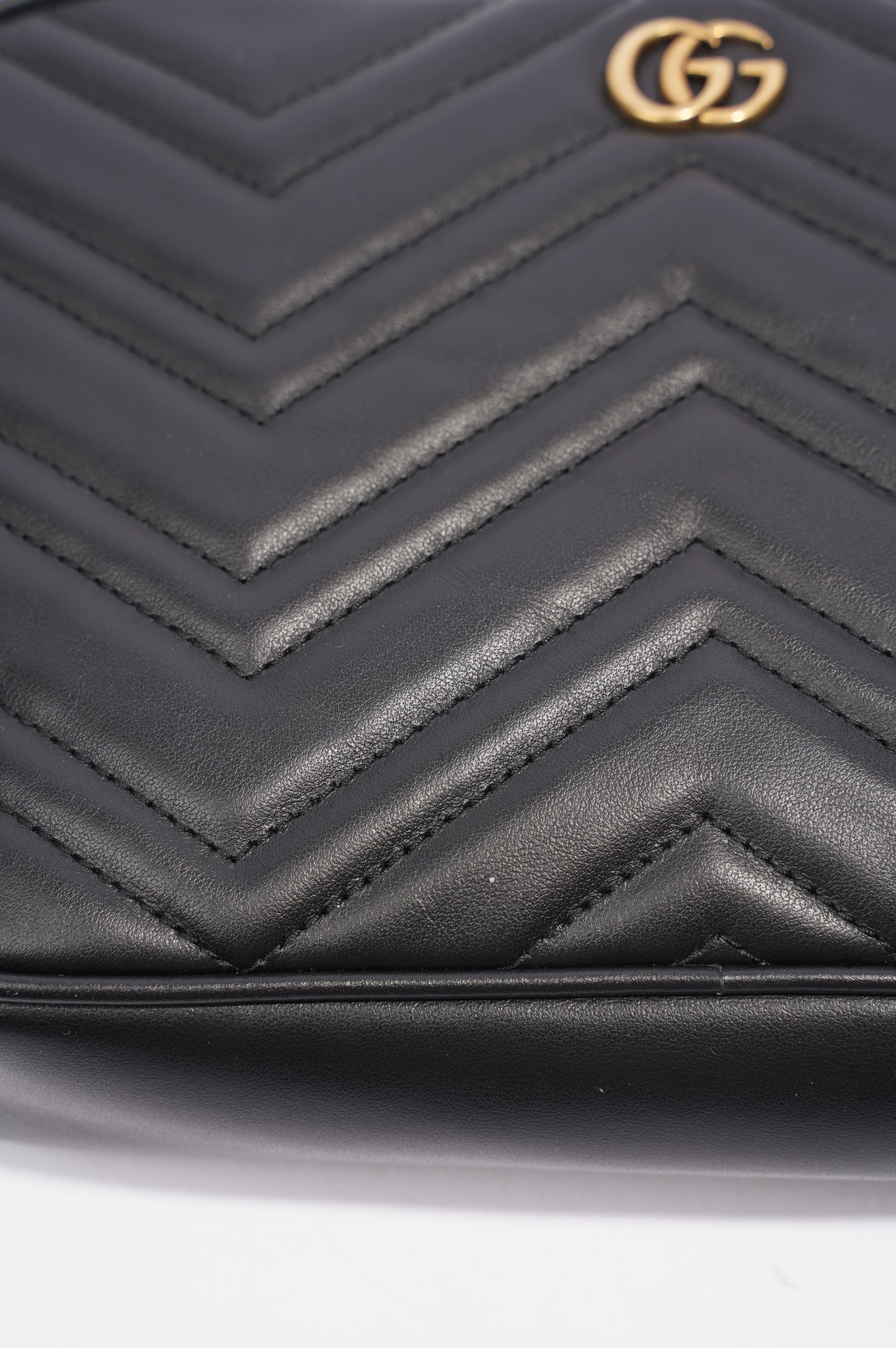 Gucci Marmont Belt Bag Black Matelasse Leather 80cm 32"