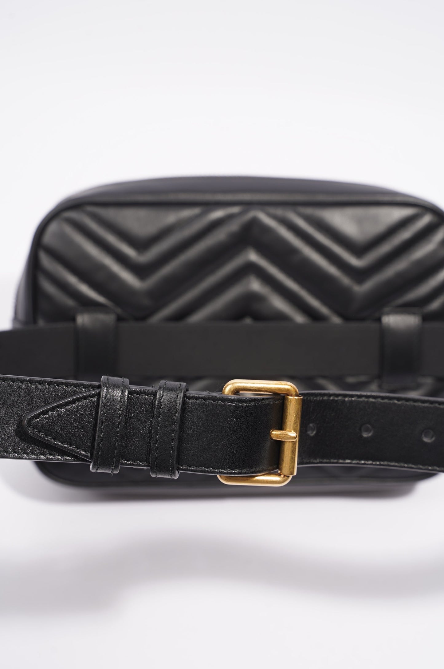 Gucci Marmont Belt Bag Black Matelasse Leather 80cm 32"