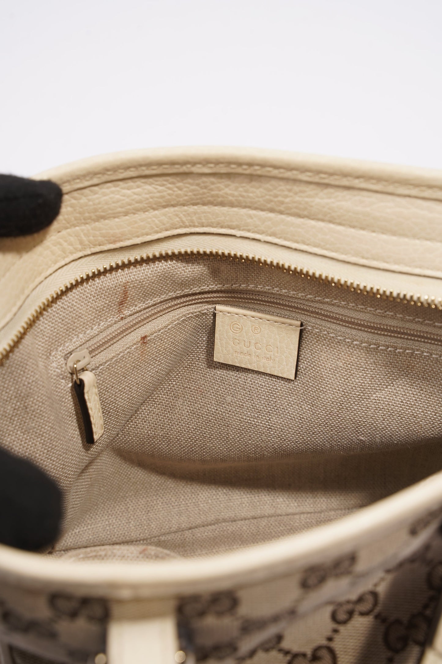 Gucci Bree GG Bag White and monogram Canvas Small