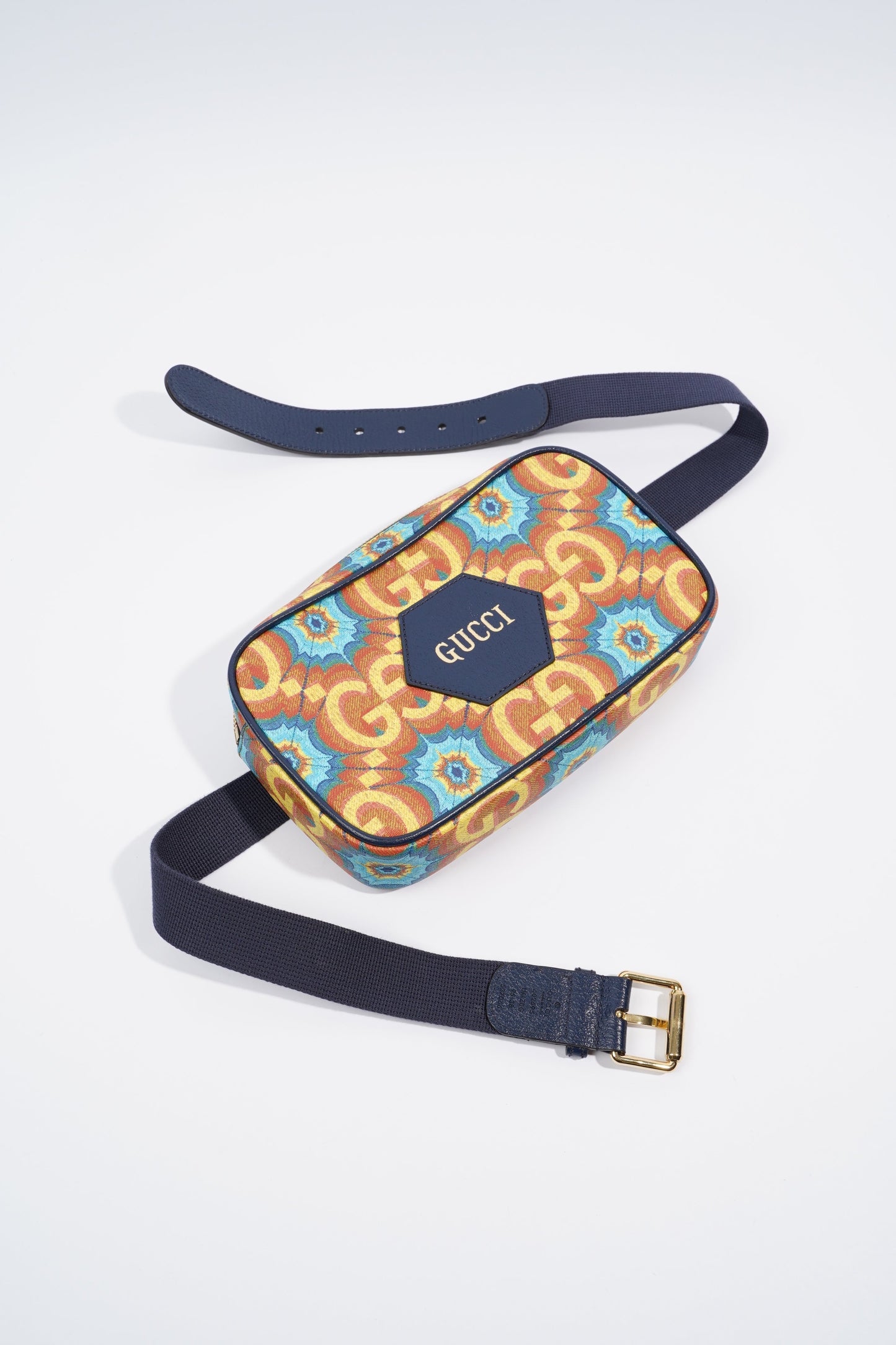 Gucci Kaleidoscope 100 Belt Bag Blue / Orange / Yellow Canvas