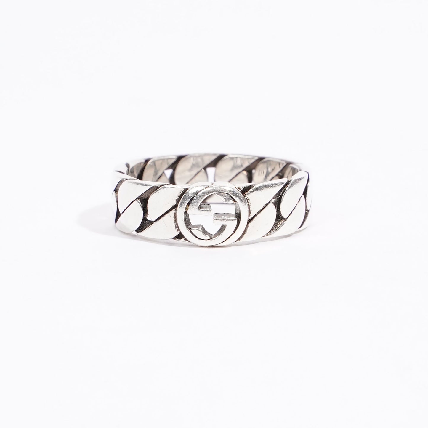 Gucci Interlocking GG Ring Silver Silver Sterling Small