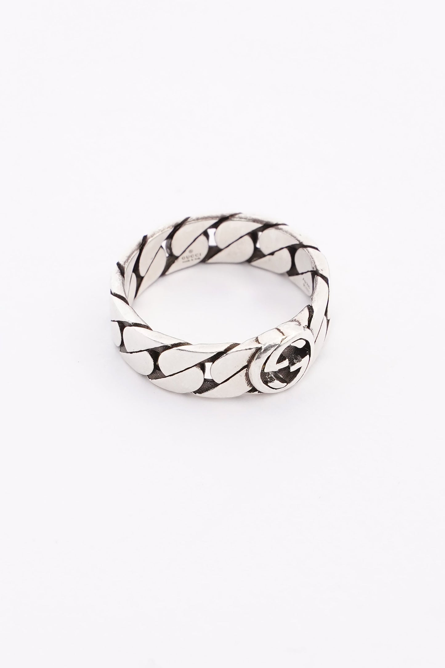 Gucci Interlocking GG Ring Silver Silver Sterling Small