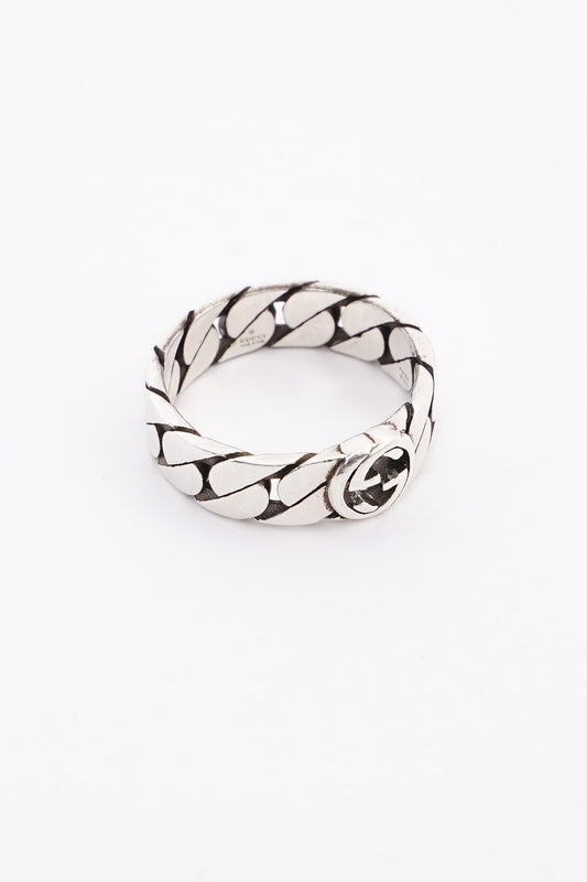 Gucci Interlocking GG Ring Silver Silver Sterling Small