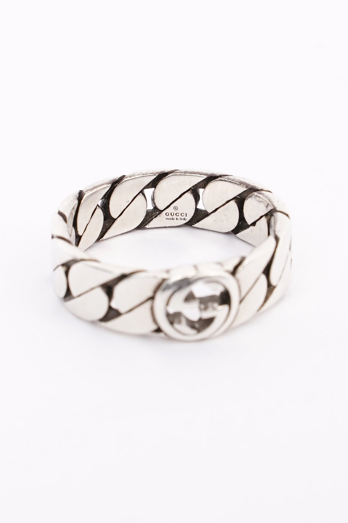 Gucci Interlocking GG Ring Silver Silver Sterling Small