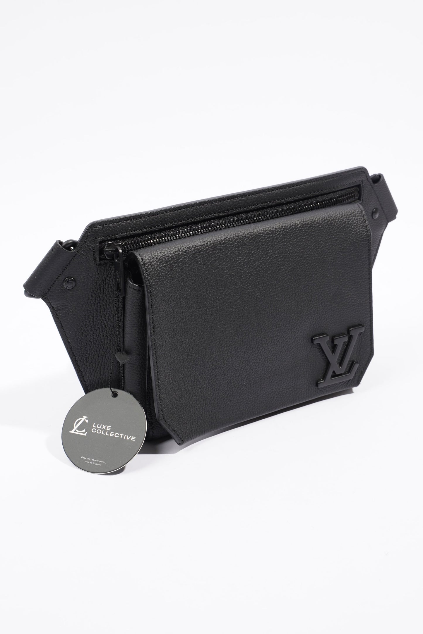 Louis Vuitton Aerogram Takeoff Sling Bum Bag Black Leather