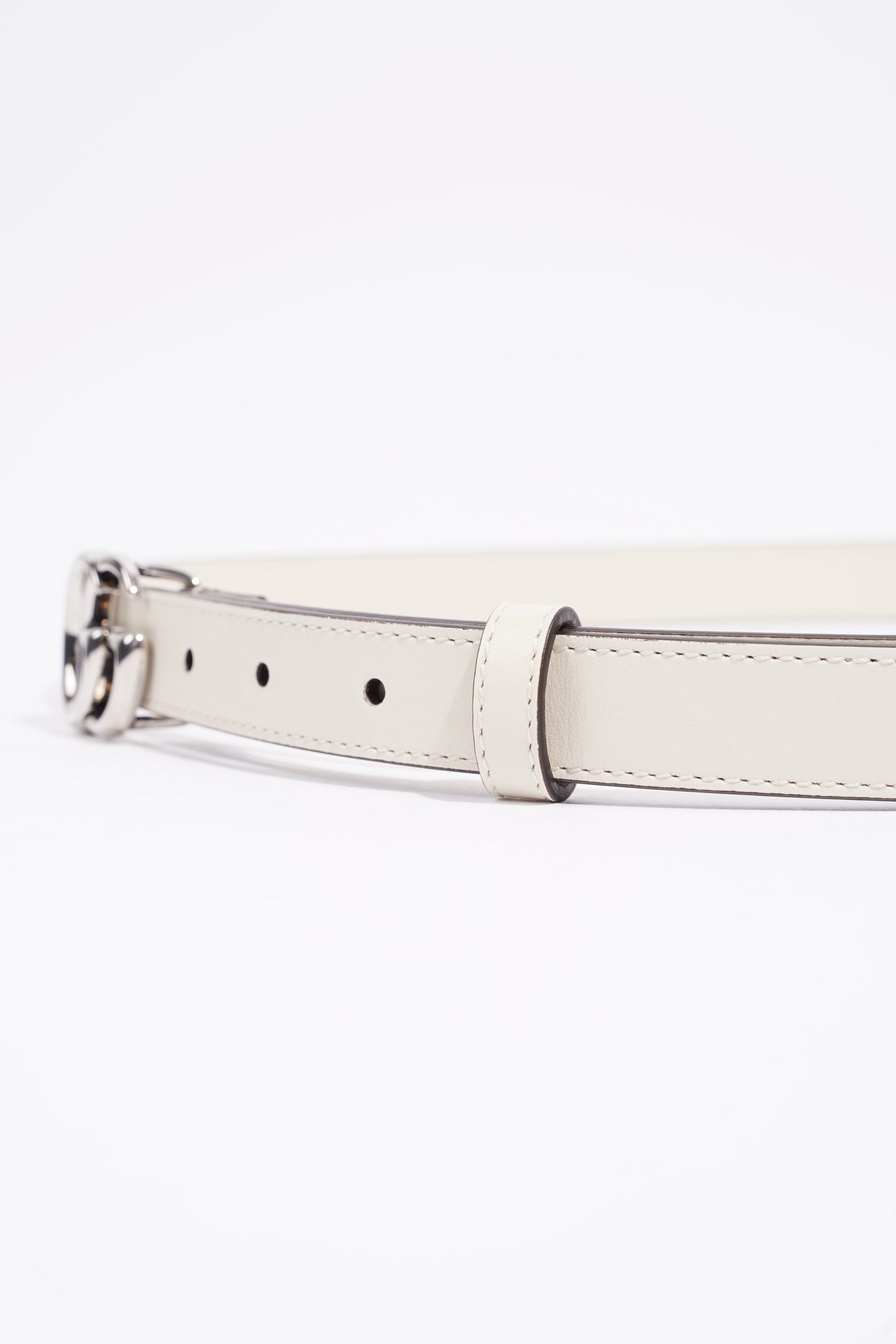 Gucci Marmont Belt White Leather 95cm