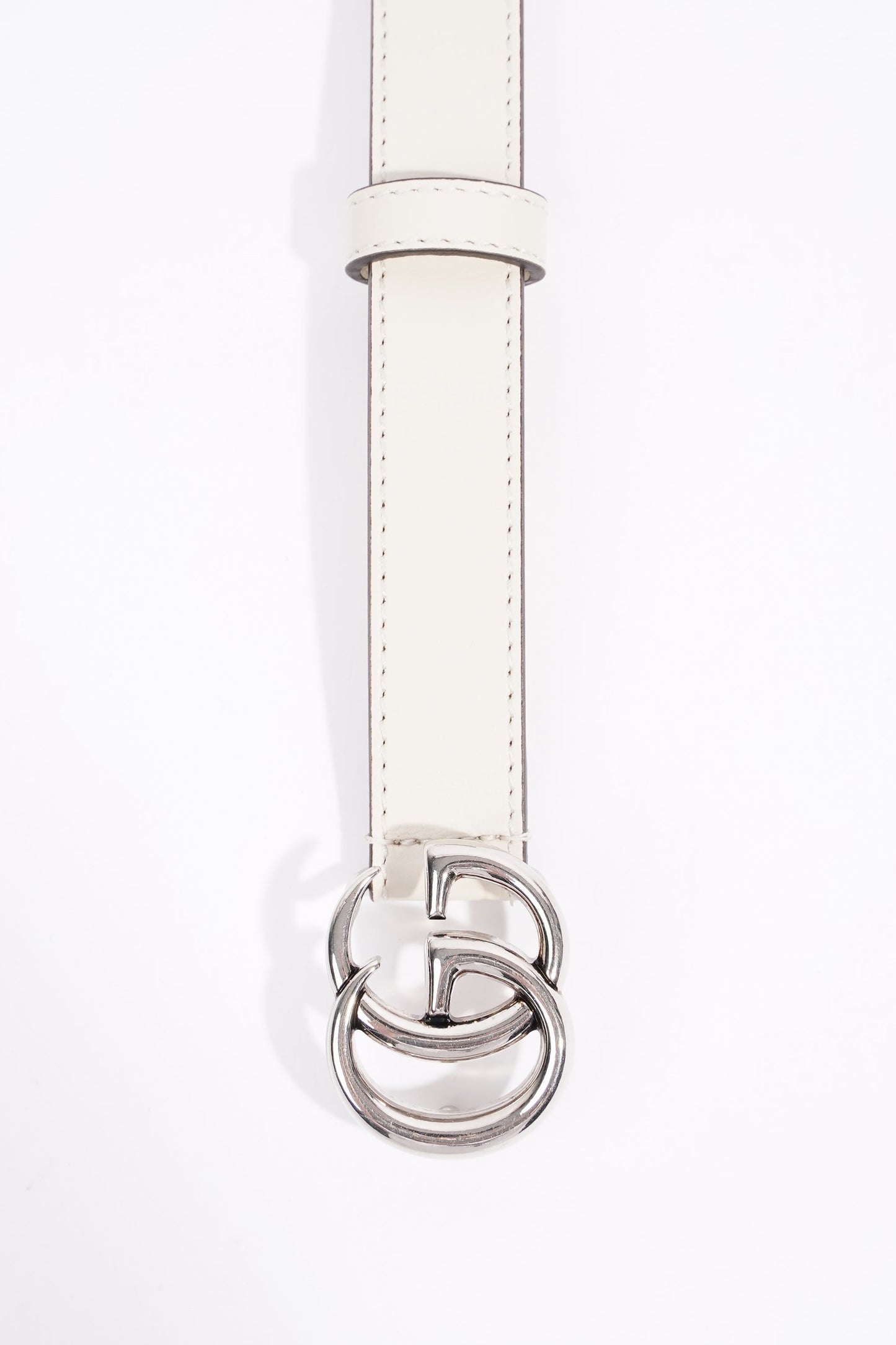 Gucci Marmont Belt White Leather 95cm