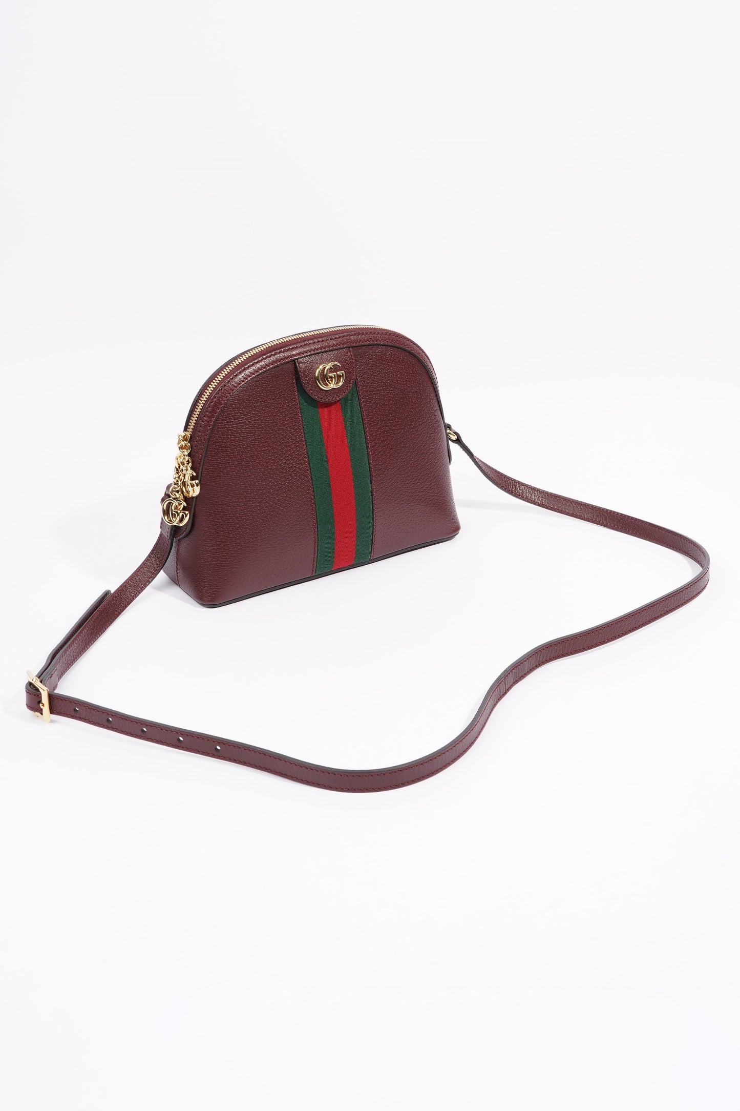 Gucci Ophidia GG Shoulder Bag Wine / Green / Red Leather