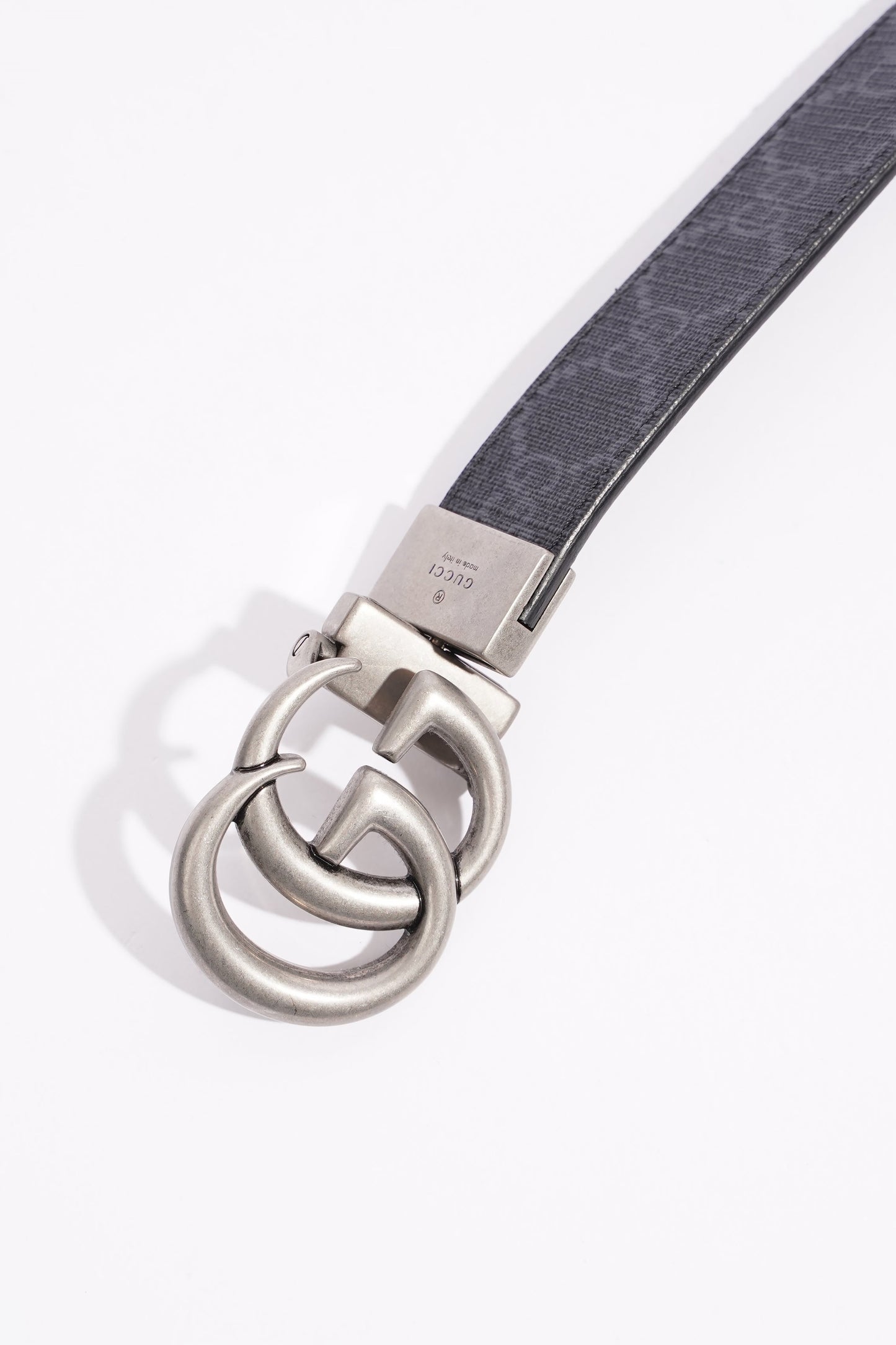 Gucci GG Marmont Reversible Belt Black GG Supreme Canvas 85cm 34"