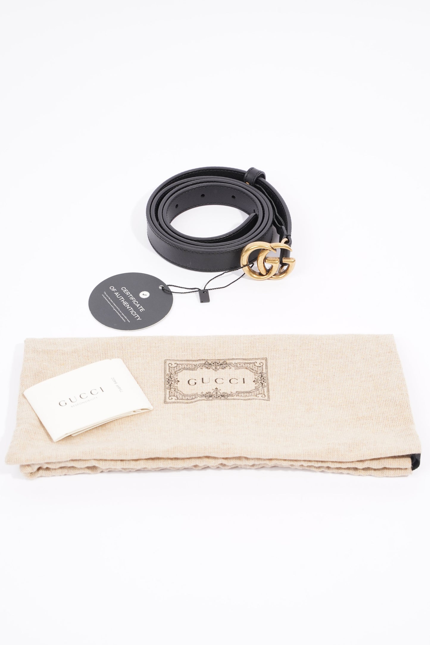 Gucci Marmont Belt Black Leather 95cm