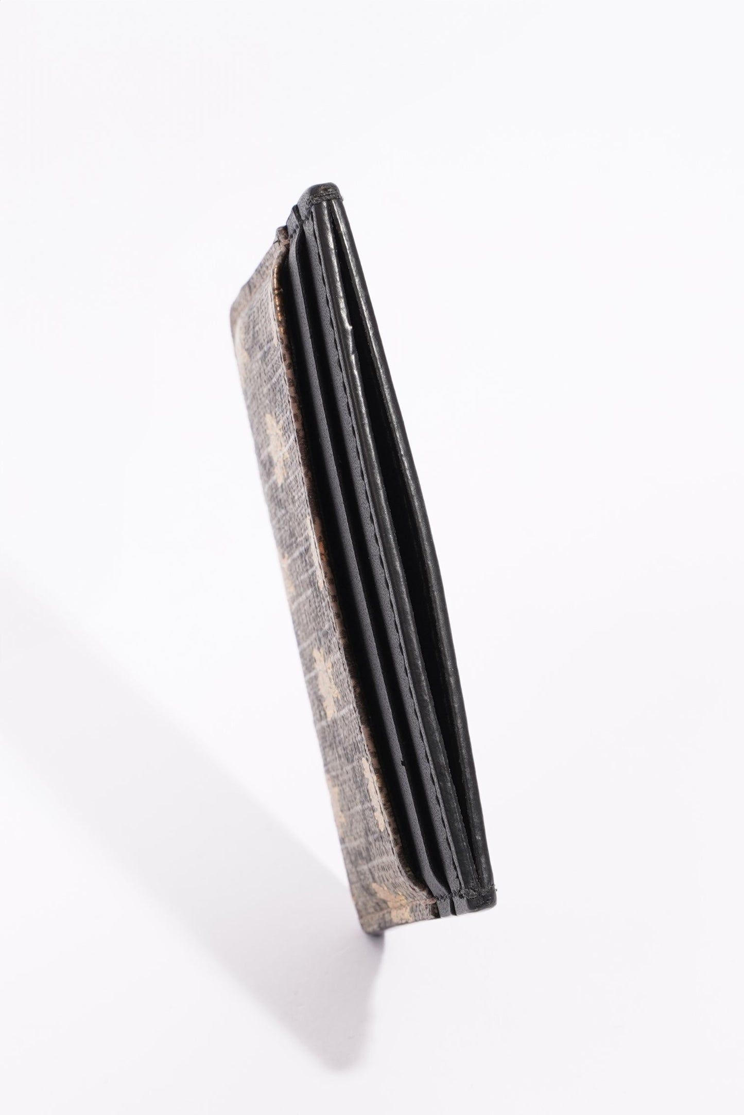Gucci GG Supreme Bee Card Case Beige / Gold / Black Canvas