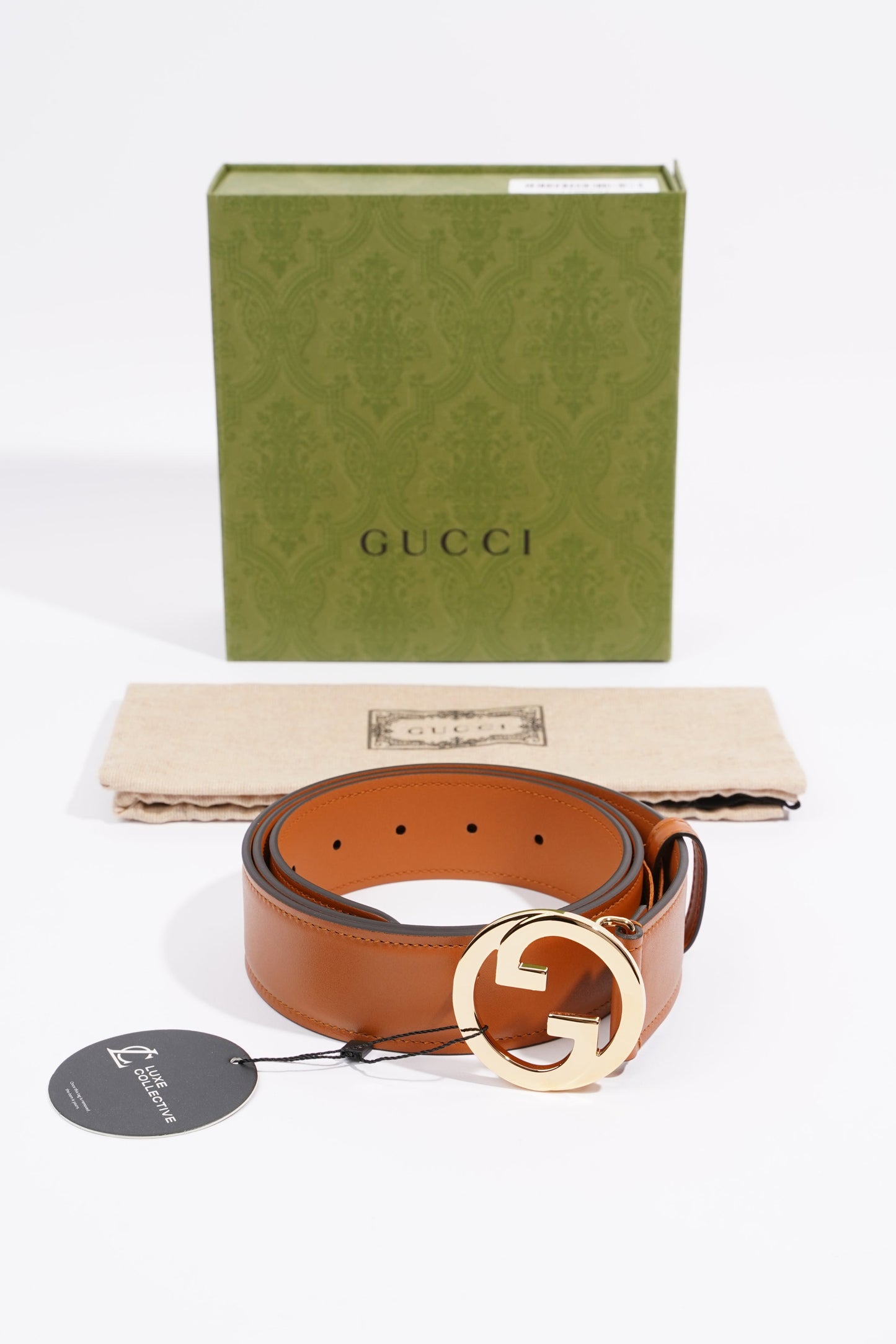 Gucci Interlock GG Belt Tan Leather 100cm