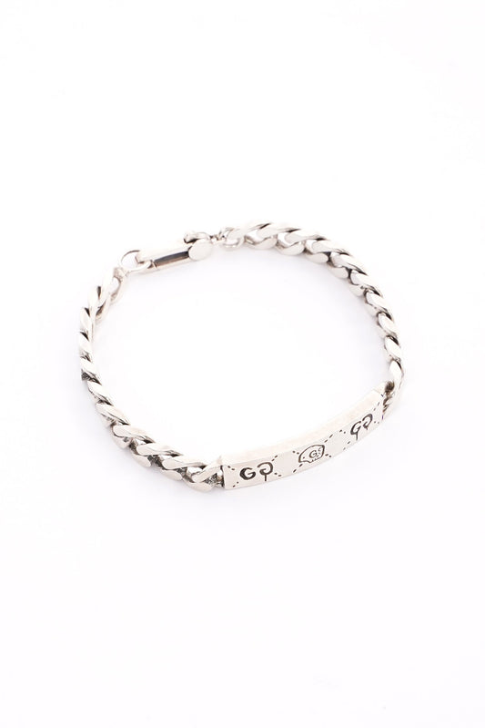 Gucci Ghost Chain ID Bracelet Silver Silver Sterling 17cm
