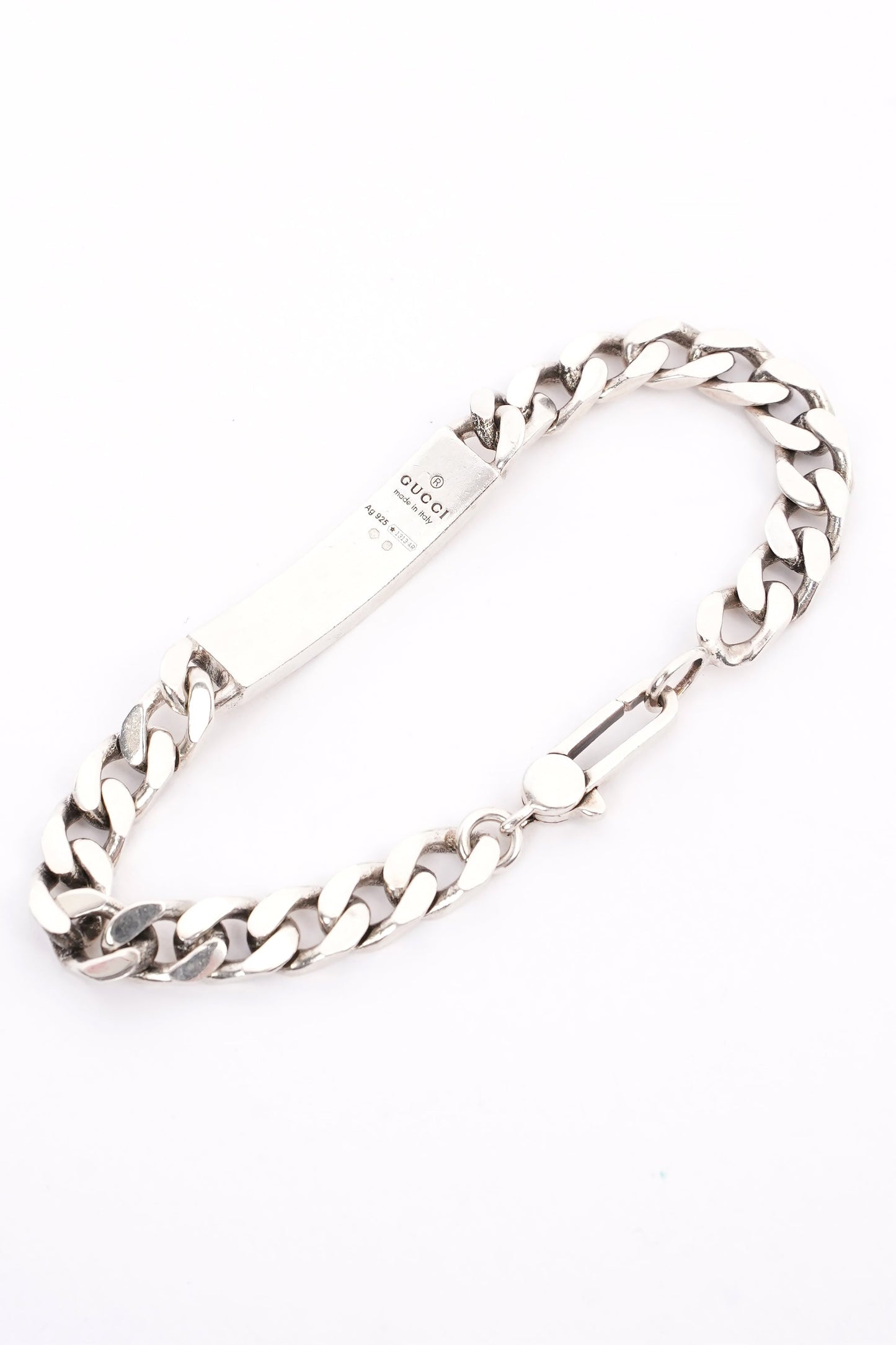 Gucci Ghost Chain ID Bracelet Silver Silver Sterling 17cm
