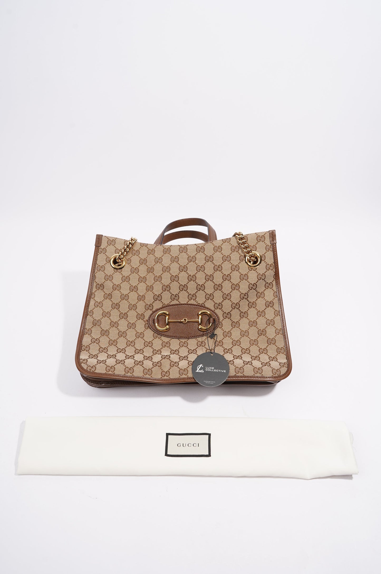 Gucci 1955 Horsebit Chain Tote Monogram Canvas