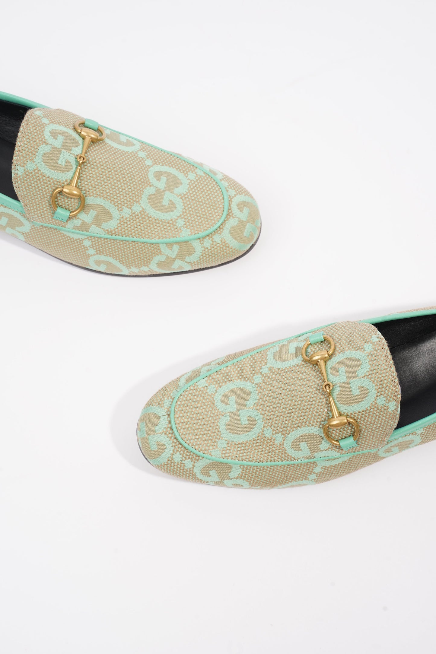 Gucci Jumbo GG Jordaan Green / Beige Canvas EU 38 UK 5
