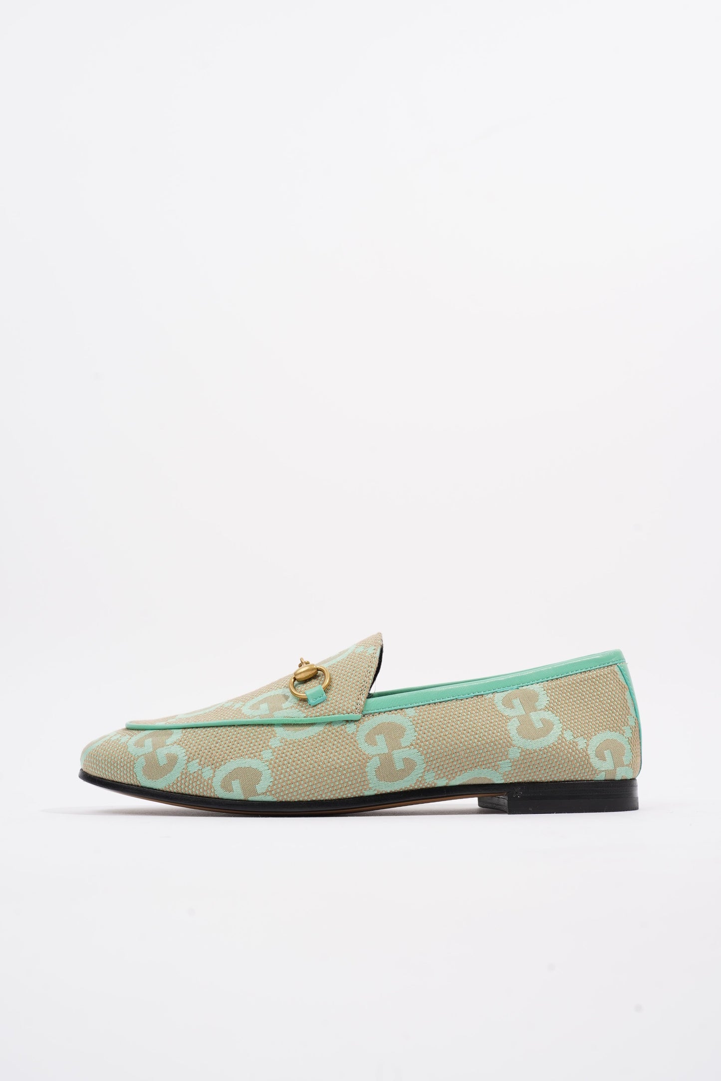 Gucci Jumbo GG Jordaan Green / Beige Canvas EU 38 UK 5