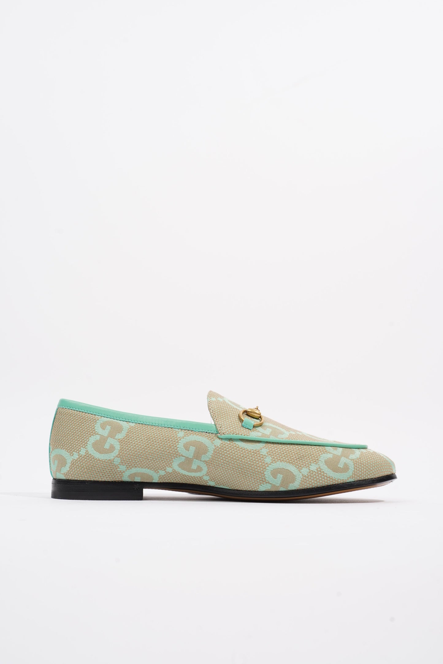Gucci Jumbo GG Jordaan Green / Beige Canvas EU 38 UK 5
