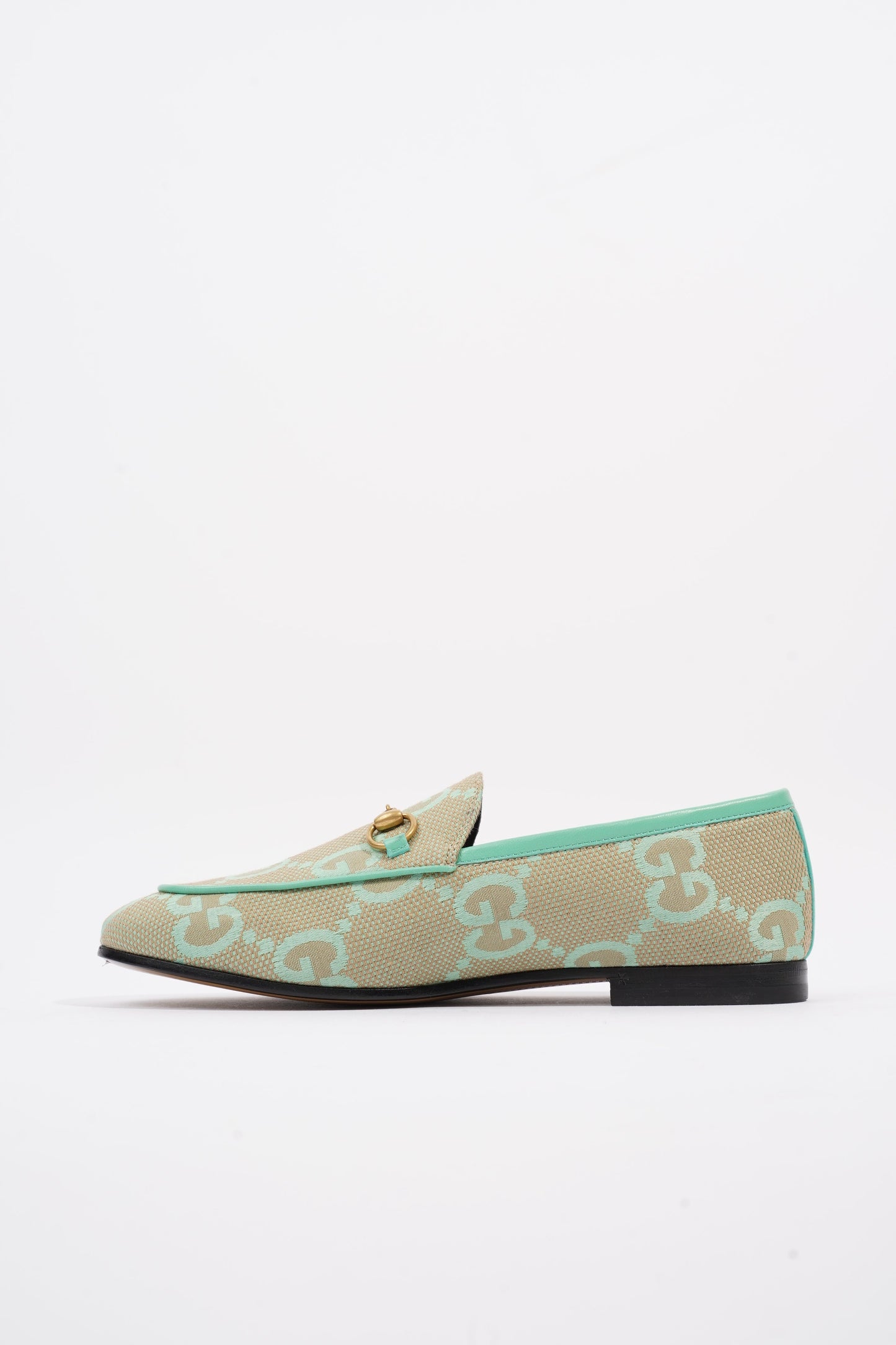 Gucci Jumbo GG Jordaan Green / Beige Canvas EU 38 UK 5