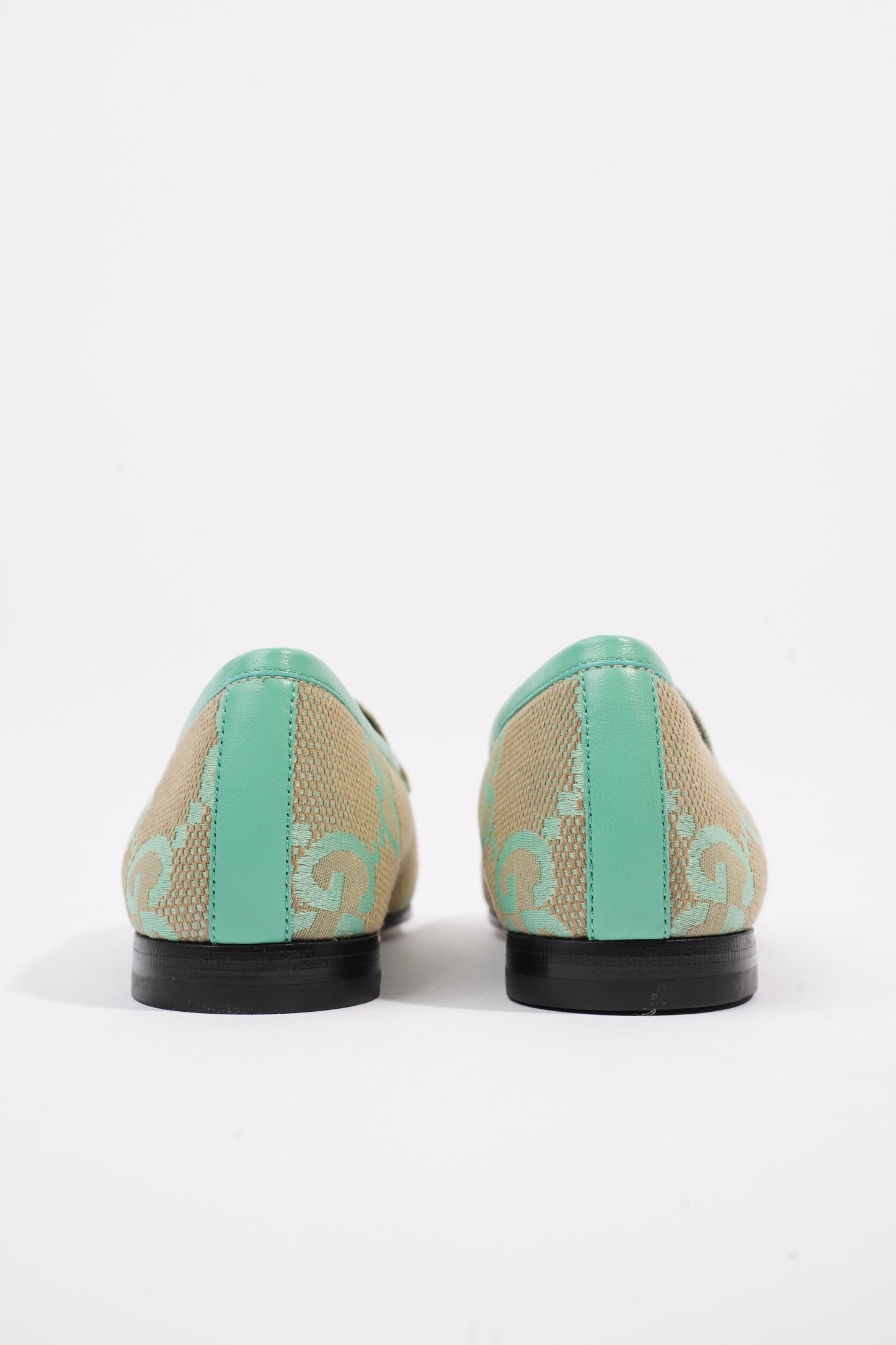 Gucci Jumbo GG Jordaan Green / Beige Canvas EU 38 UK 5
