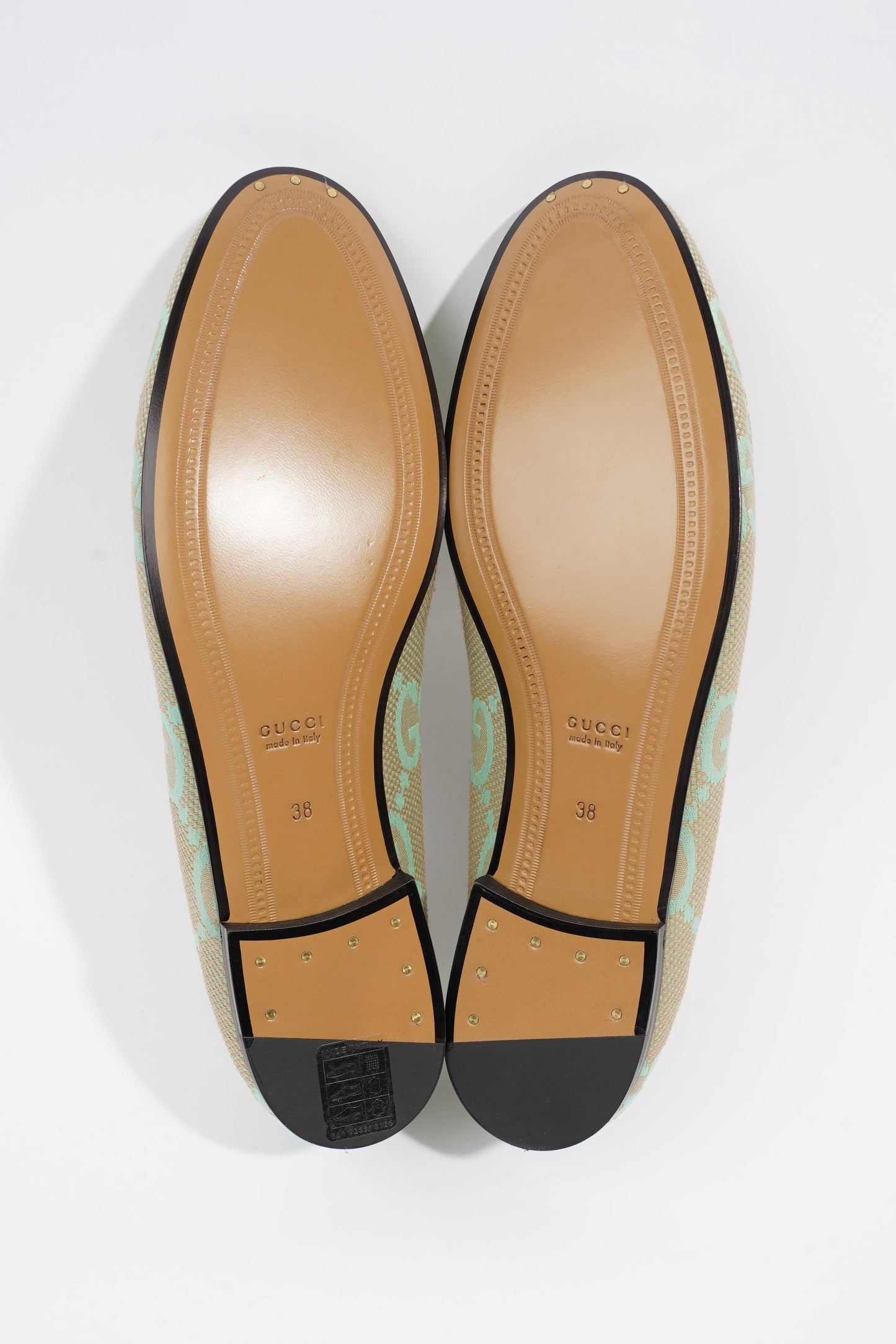 Gucci Jumbo GG Jordaan Green / Beige Canvas EU 38 UK 5