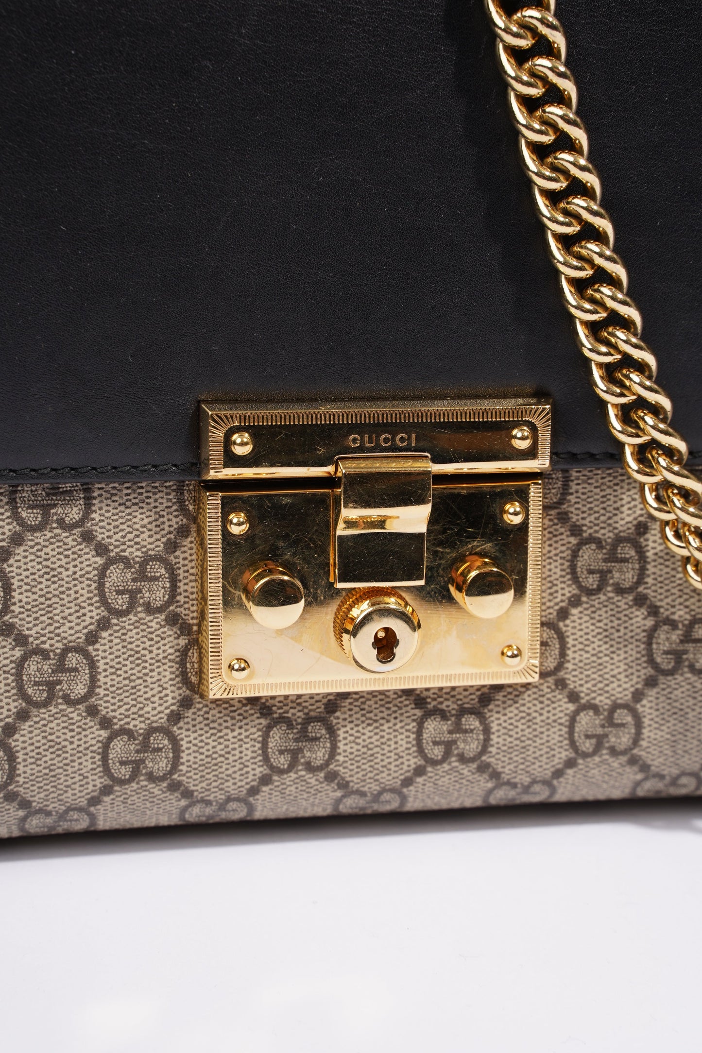 Gucci Padlock Bag Supreme / Black Coated Canvas Medium