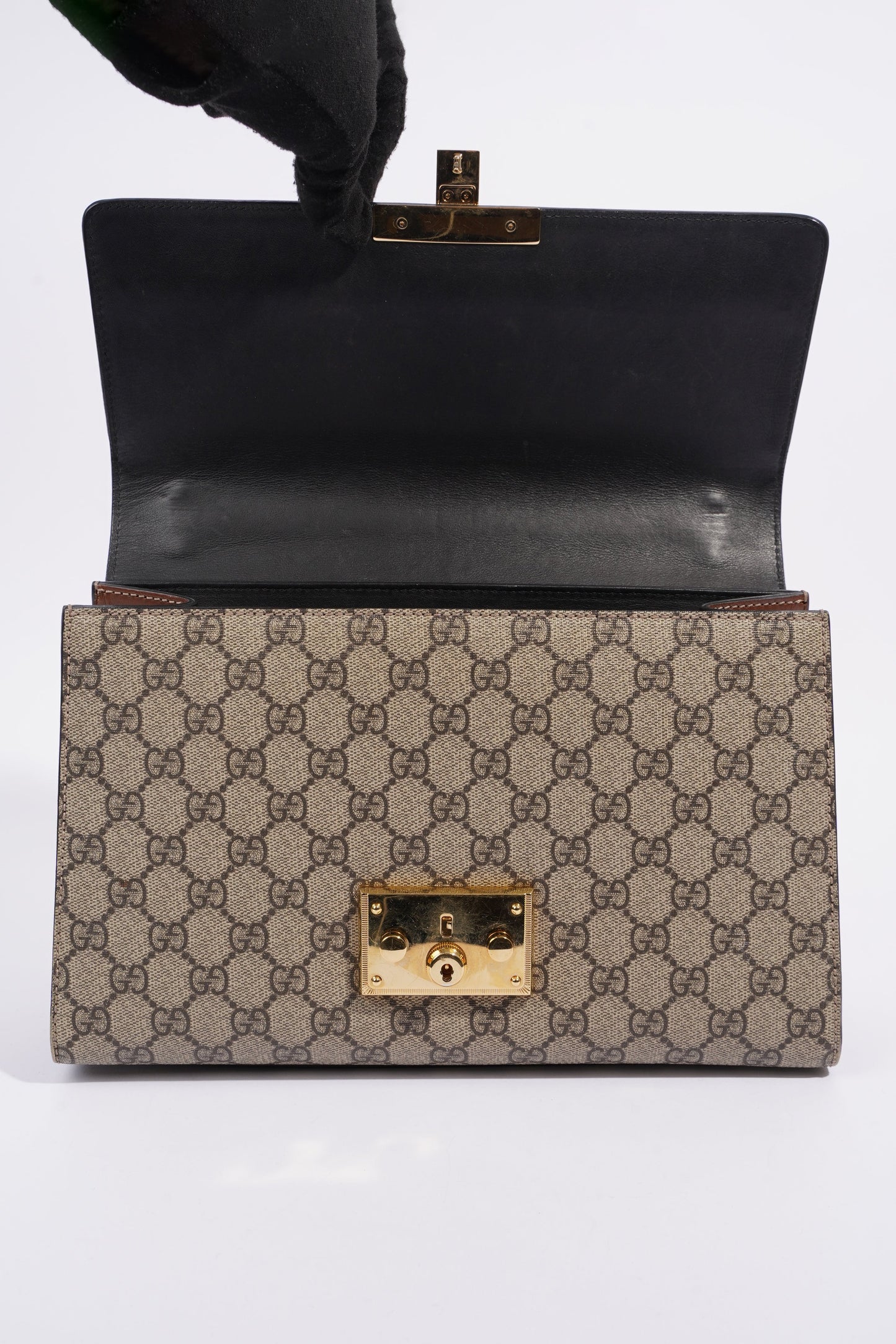 Gucci Padlock Bag Supreme / Black Coated Canvas Medium