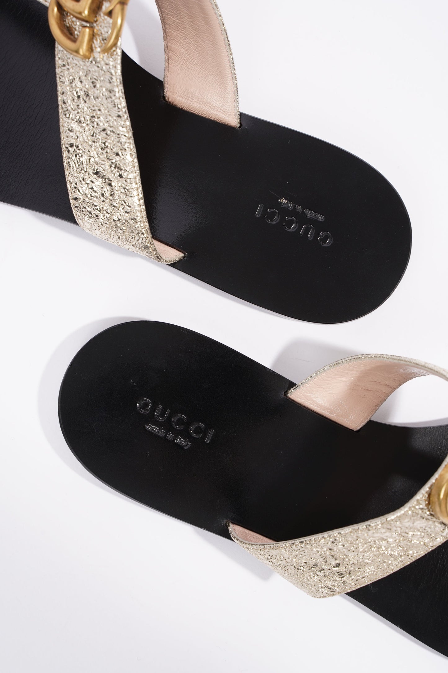 Gucci GG Marmont Gold Metallic / Black Leather EU 40 UK 7