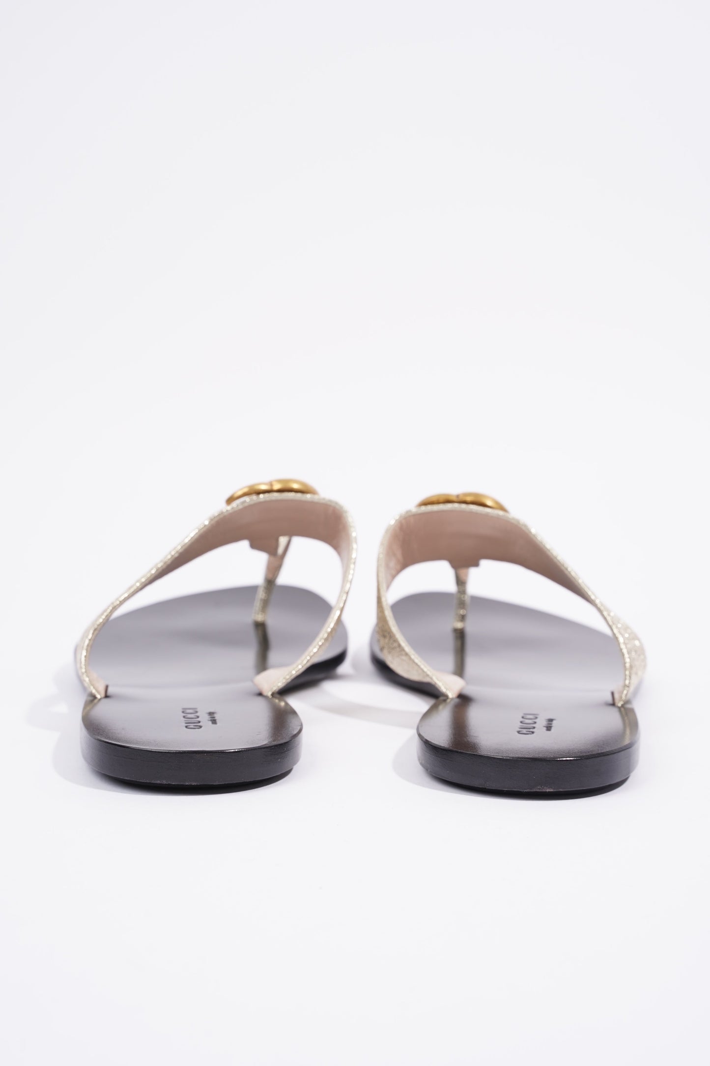 Gucci GG Marmont Gold Metallic / Black Leather EU 40 UK 7