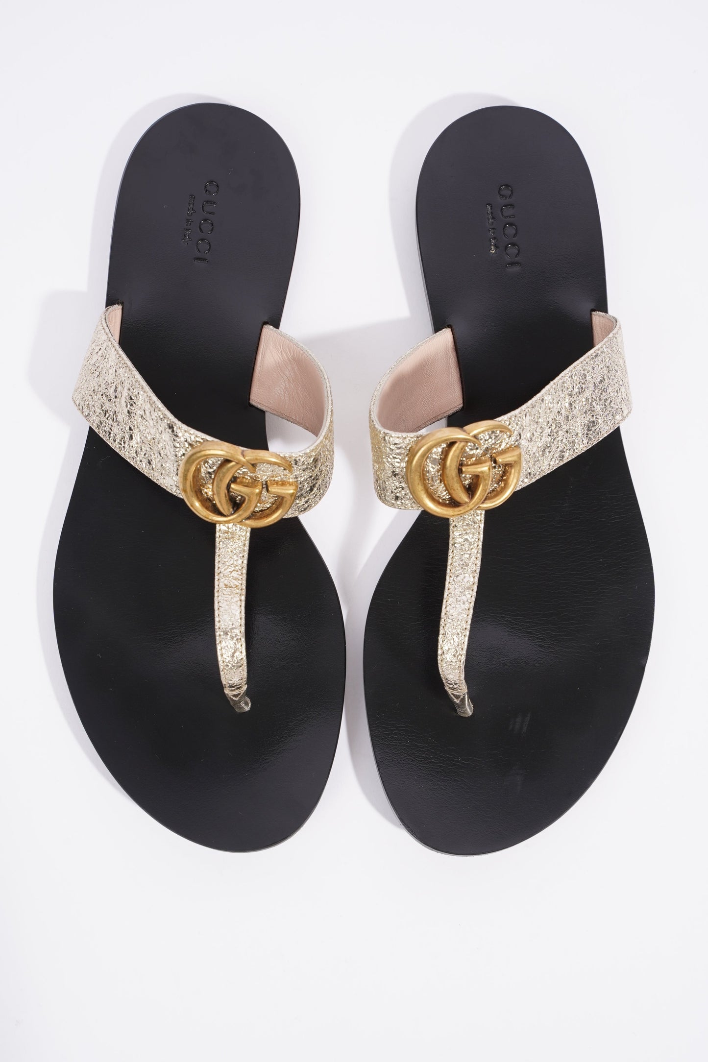 Gucci GG Marmont Gold Metallic / Black Leather EU 40 UK 7