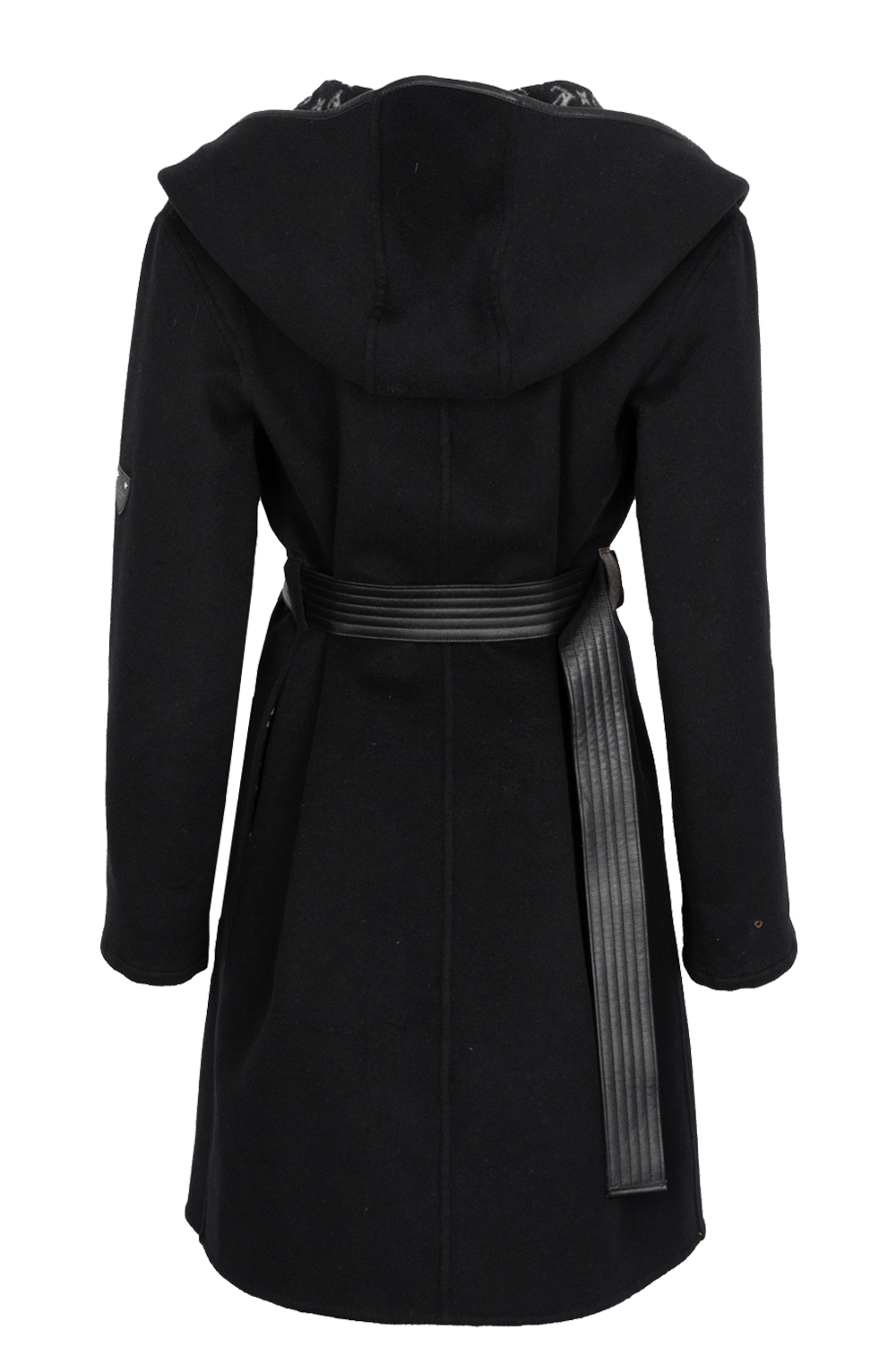 LOUIS VUITTON Belted Coat Wool MNG Black