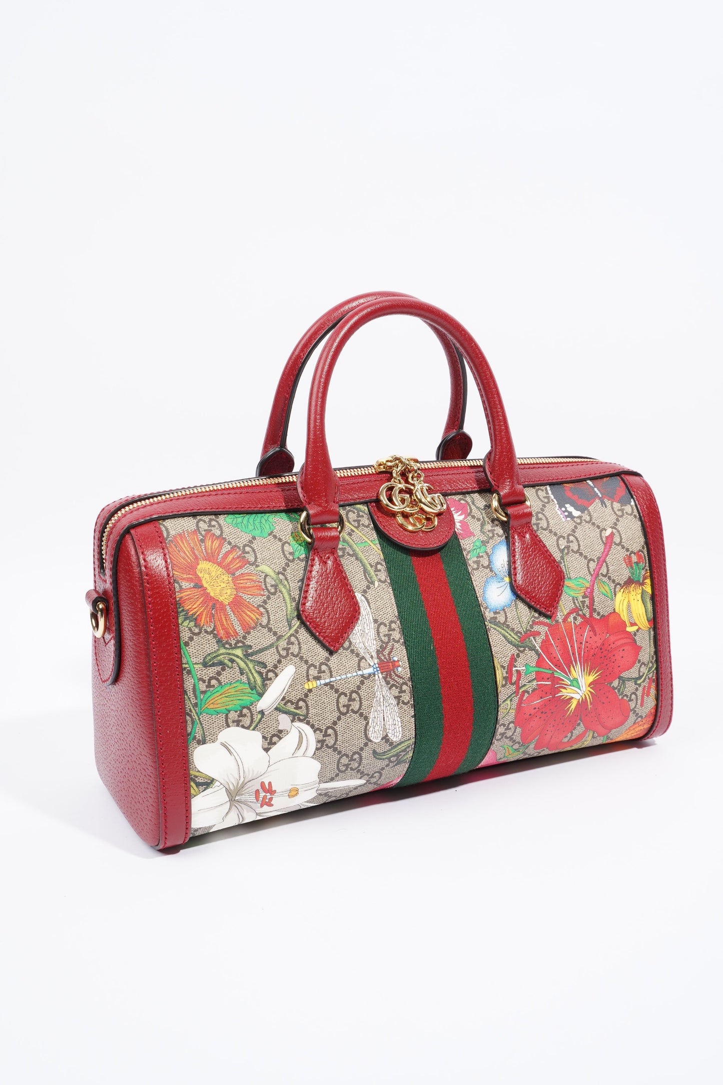 Gucci Ophidia Boston GG Supreme Floral Coated Canvas
