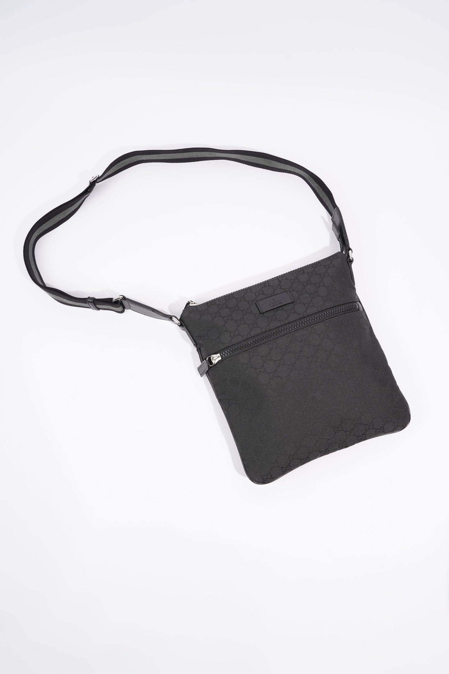 Gucci GG Supreme Messenger Bag Black Canvas
