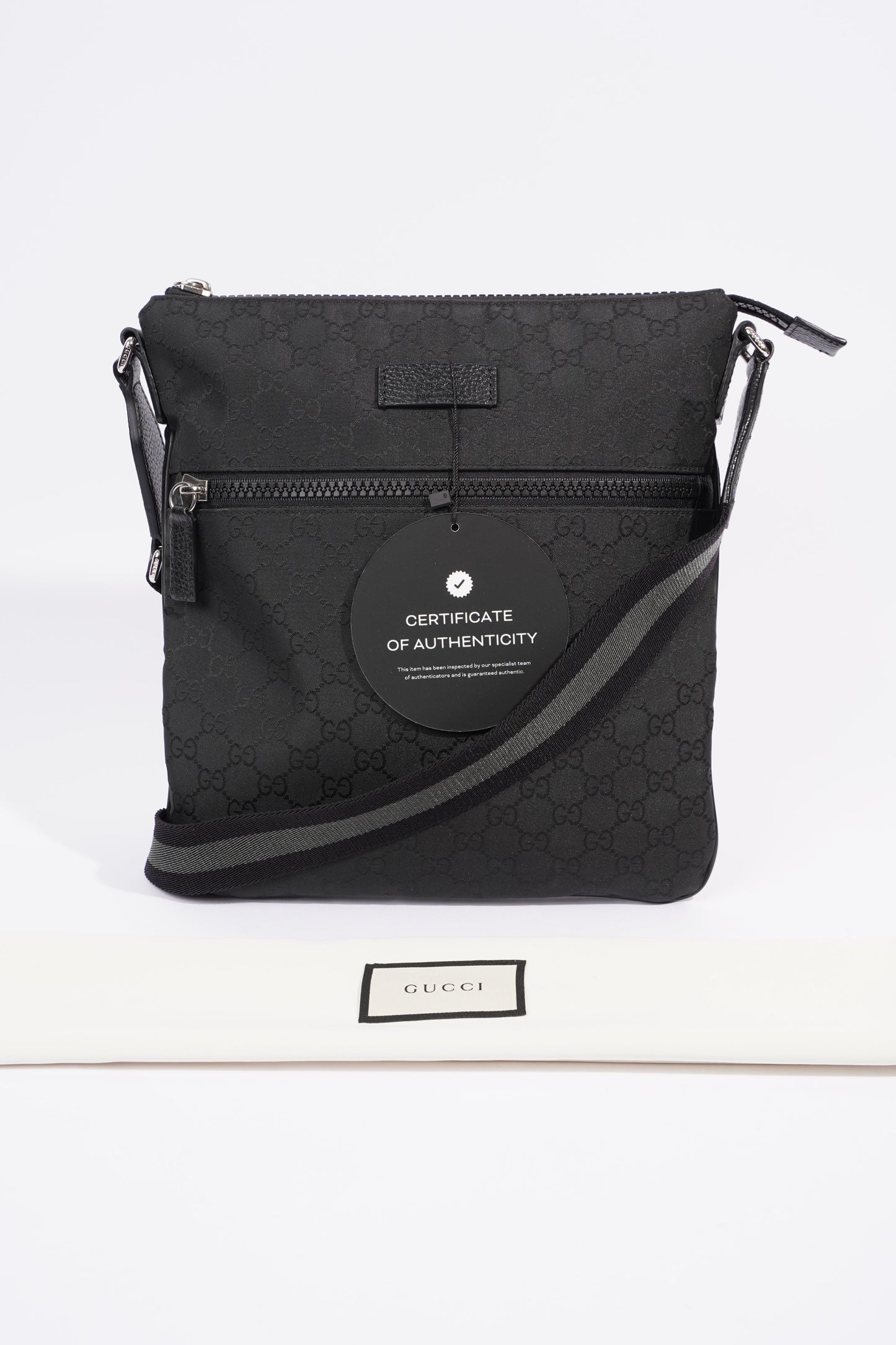 Gucci GG Supreme Messenger Bag Black Canvas