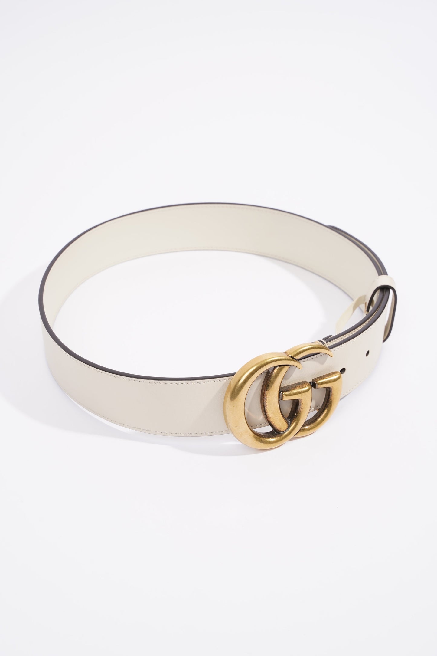 Gucci Marmont Belt Cream Leather 70cm 28"