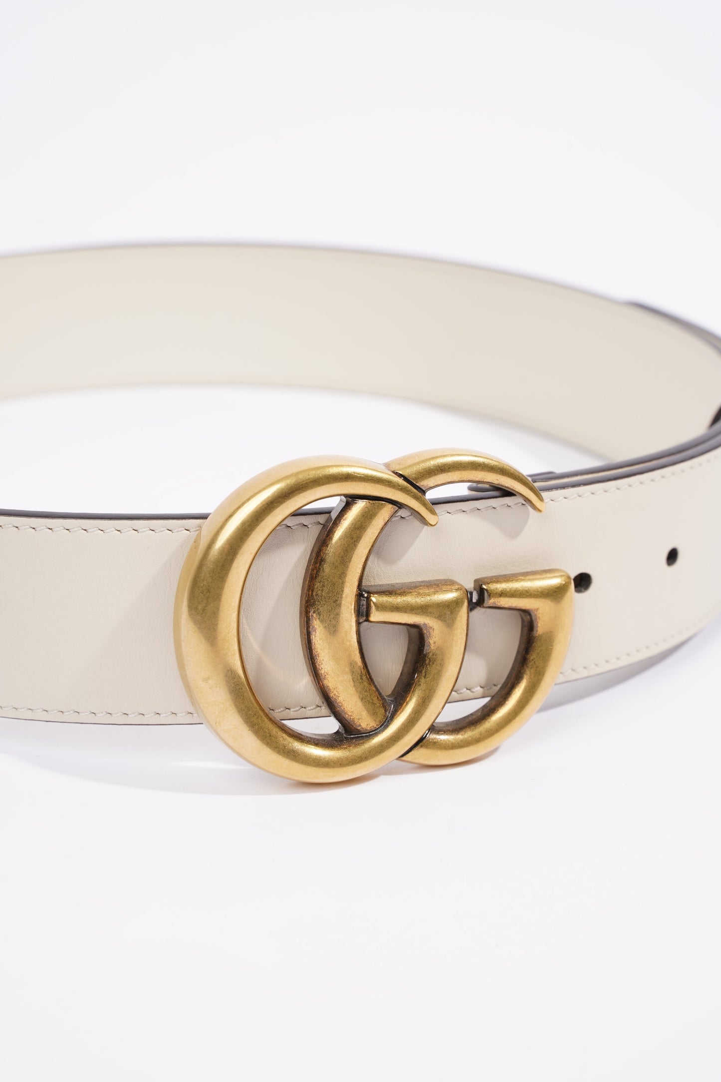 Gucci Marmont Belt Cream Leather 70cm 28"