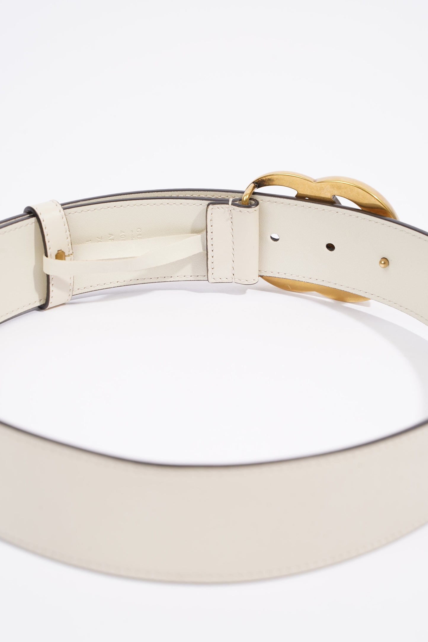 Gucci Marmont Belt Cream Leather 70cm 28"