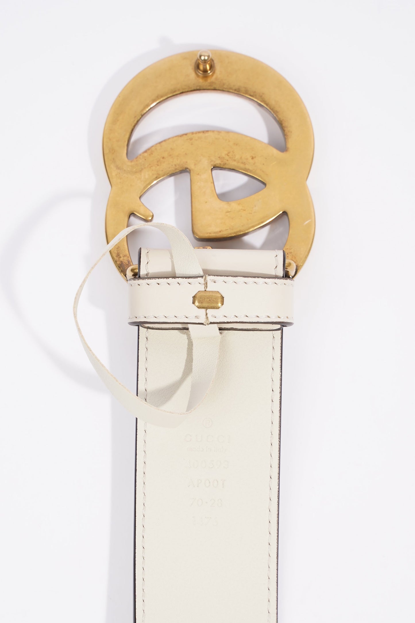 Gucci Marmont Belt Cream Leather 70cm 28"