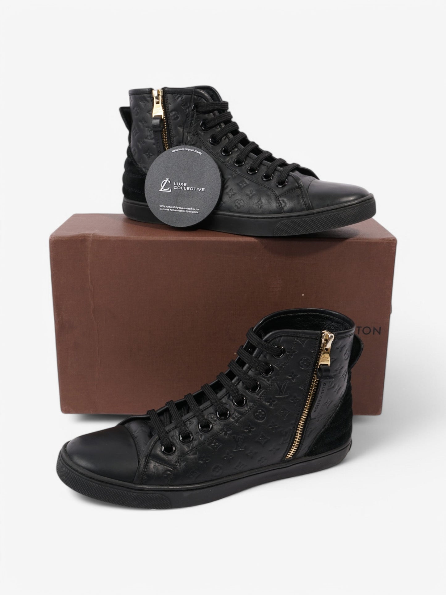 Louis Vuitton Embossed High-tops Black Embossed Leather EU 37.5 UK 4.5