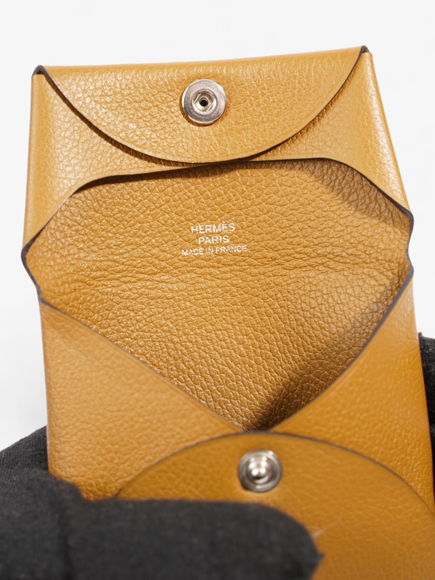 Hermes Bastia Change Purse Brown Leather
