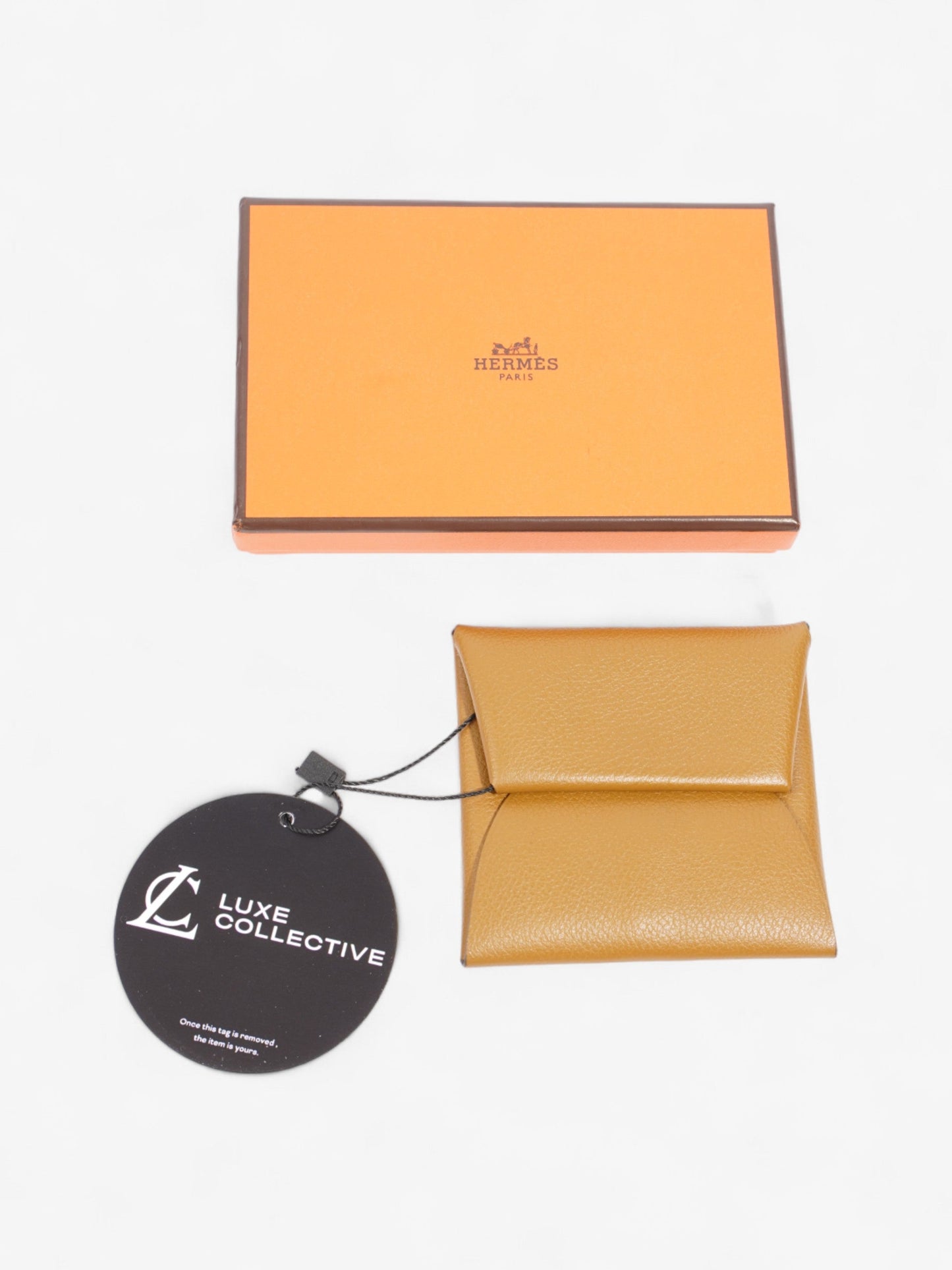 Hermes Bastia Change Purse Brown Leather