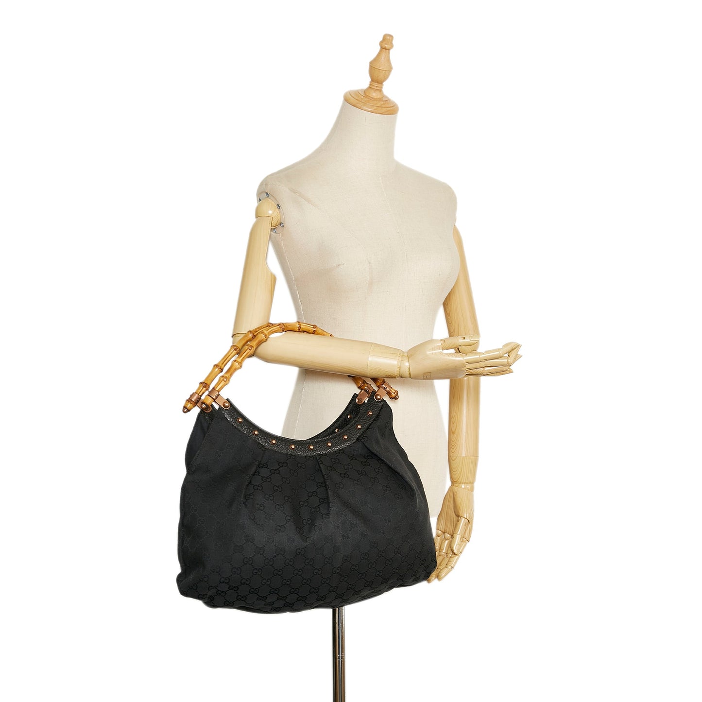 Gucci Bamboo GG Canvas Hobo Bag